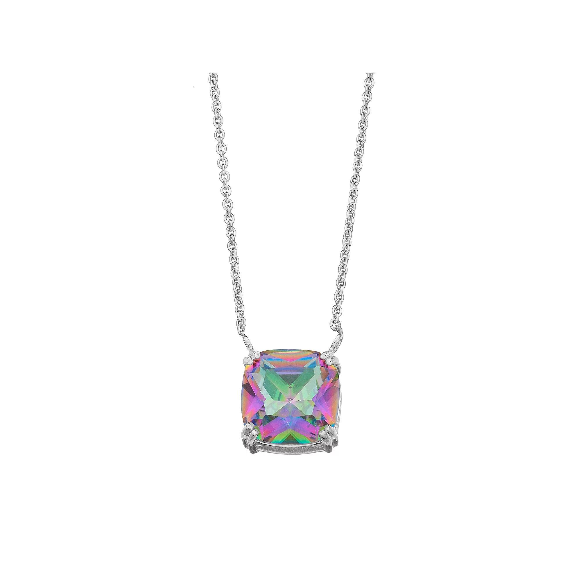 Aleure Precioso Sterling Silver Crystal Pendant Necklace, Women's, Size: 18", Silver Tone Team Product Image