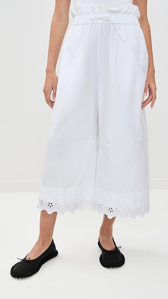 Simone Rocha Elasticated Ruffle Waist Cropped Trousers with Trim | Shopbop Product Image