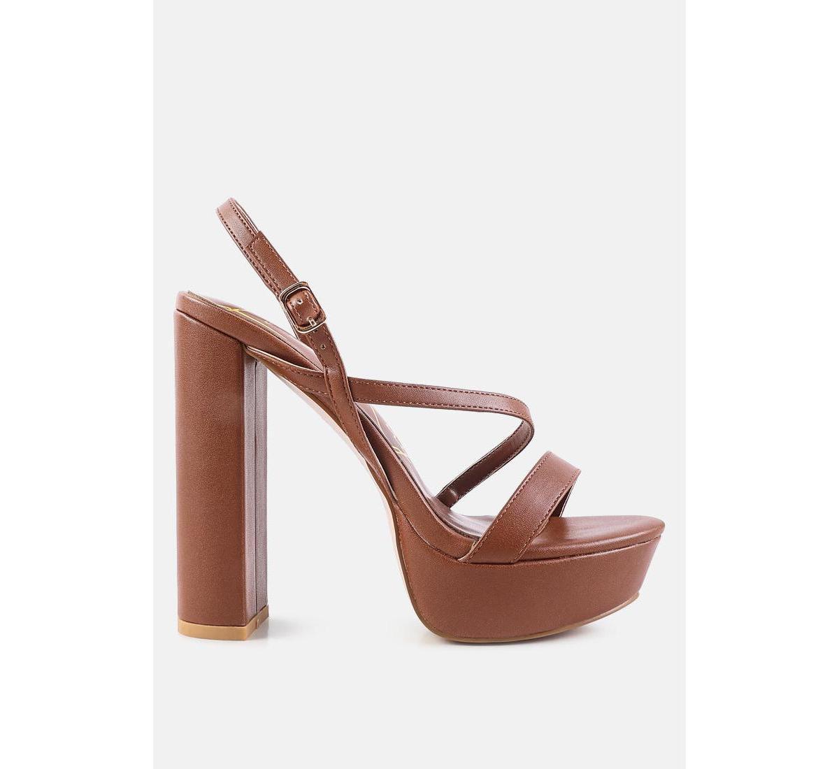 London Rag Slegs Women's Slingback Block Heel Dress Sandals, Size: 9.5, Latte Product Image