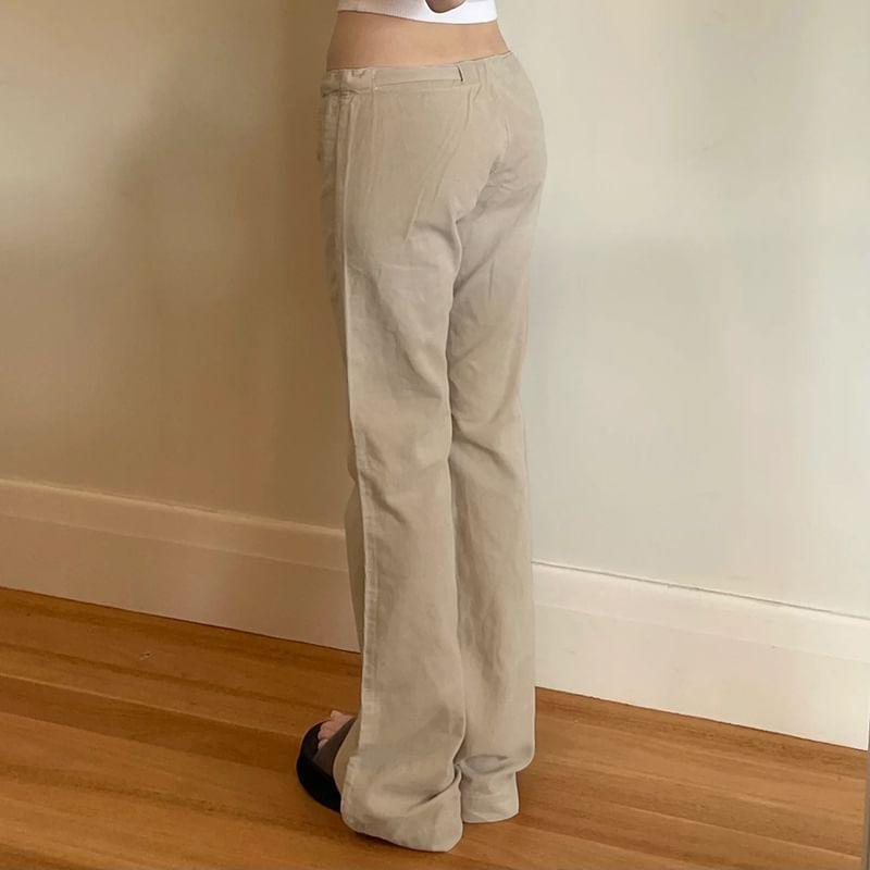 Low Rise Plain Flared Pants Product Image