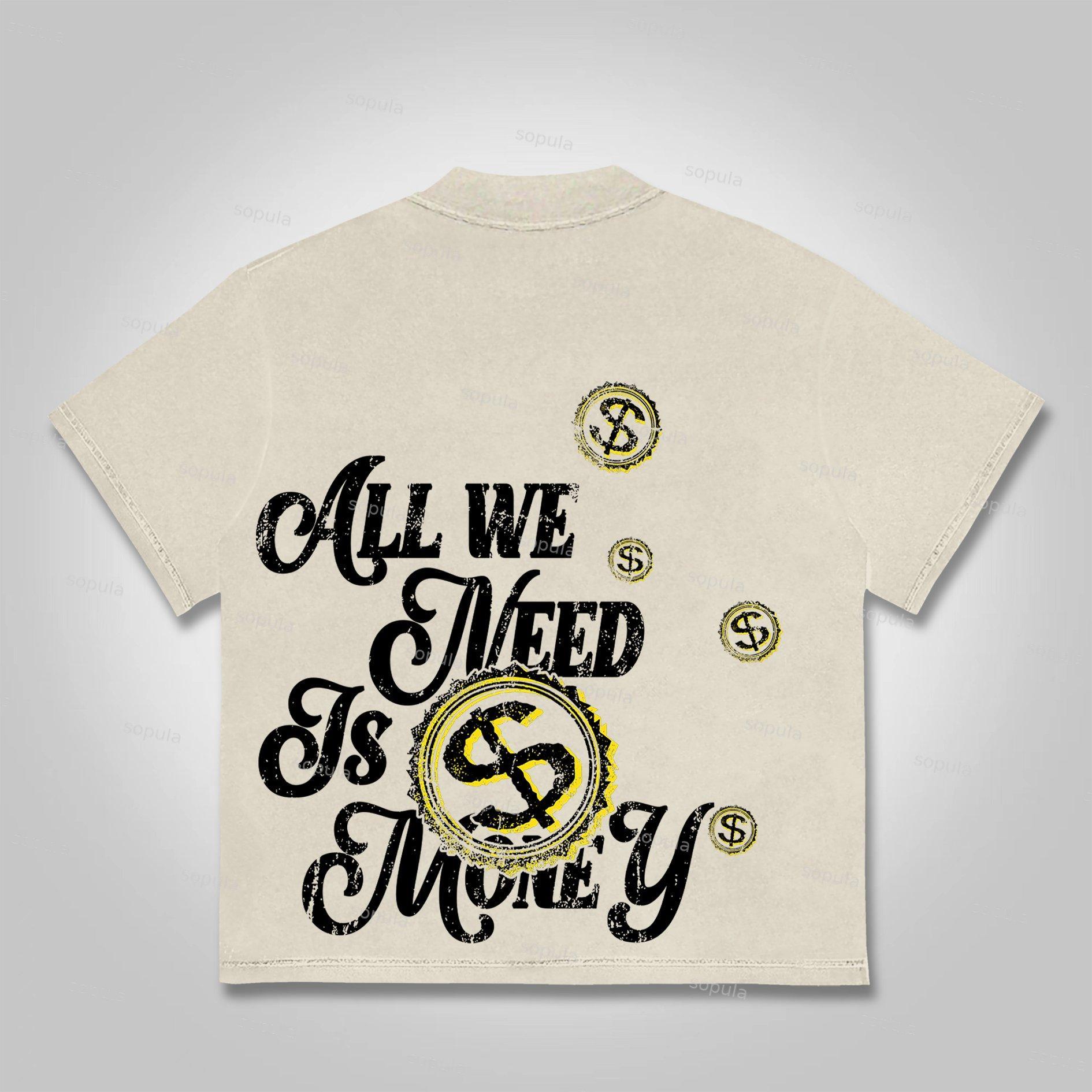 Sopula All We Need Is Money Graphic Print Cotton T-shirt Product Image