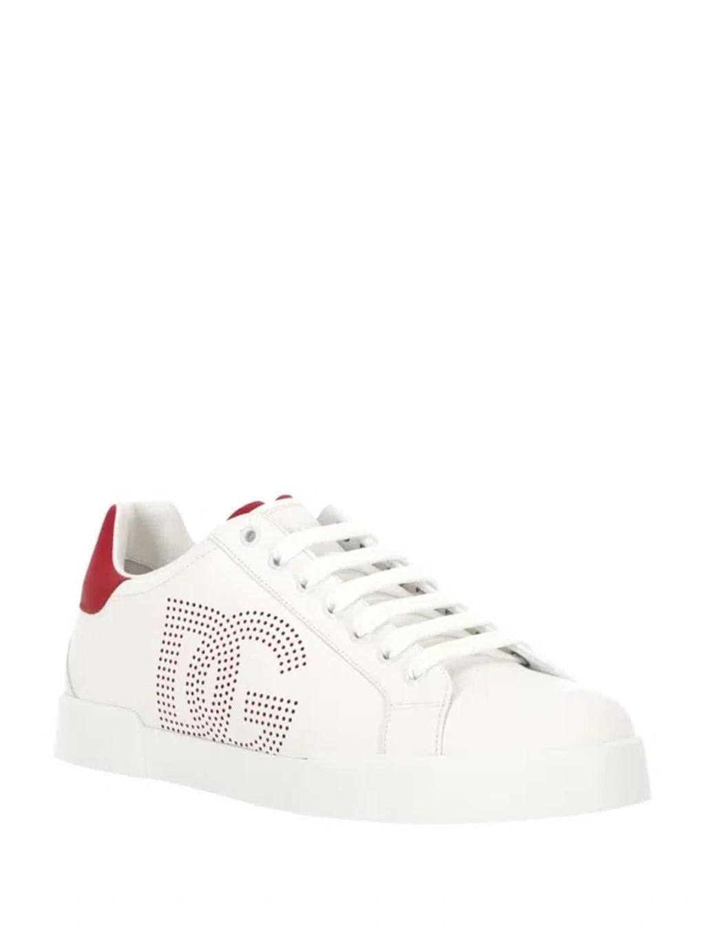DOLCE & GABBANA White Nappa Leather Portofino Sneakers Product Image