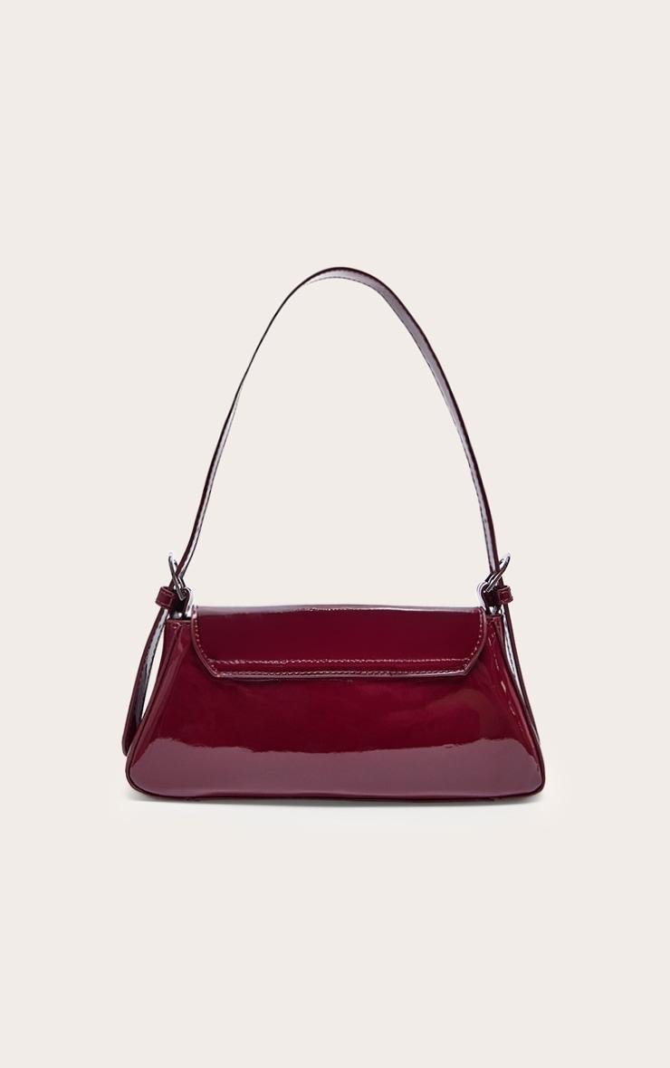 Burgundy Patent Trapeze Shoulder Bag Product Image