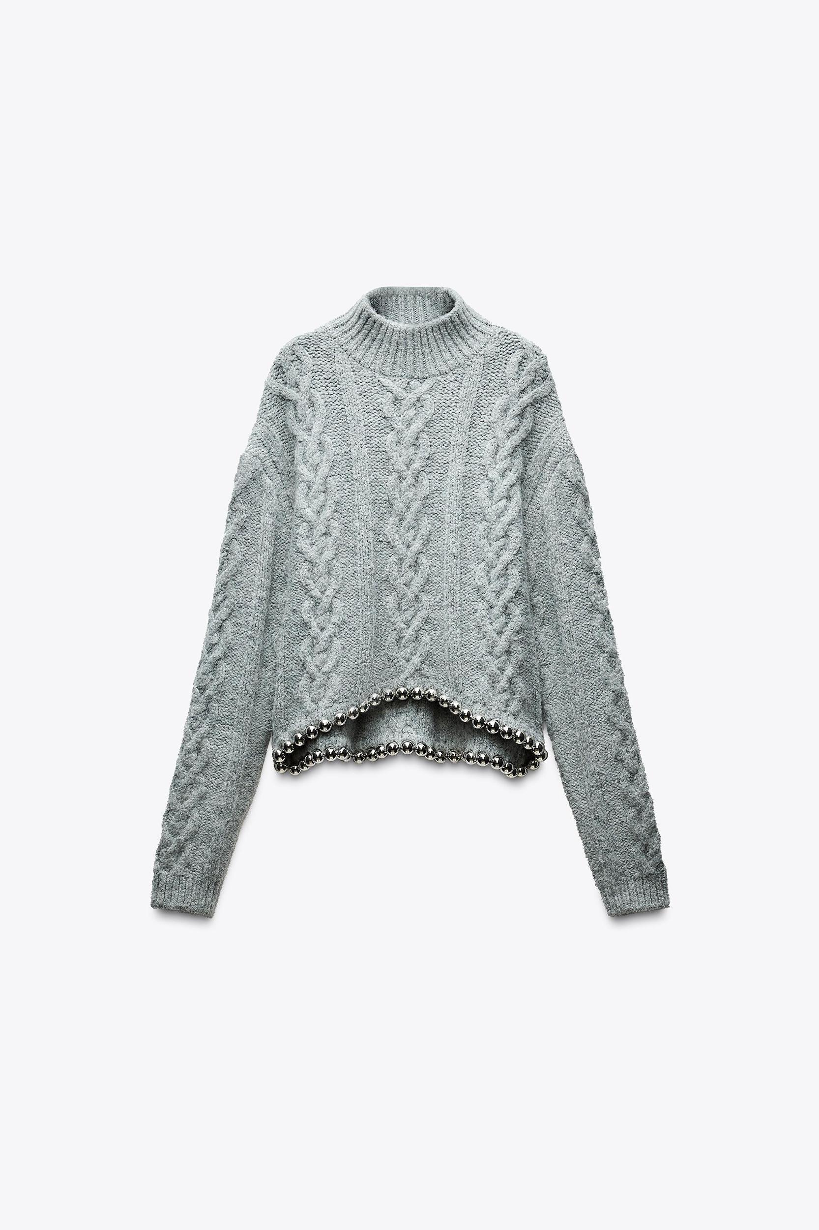 CABLE KNIT BOBBLE SWEATER Product Image