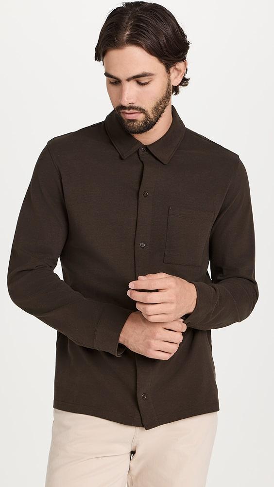Vince Sueded Jersey Button Down Shirt | Shopbop Product Image
