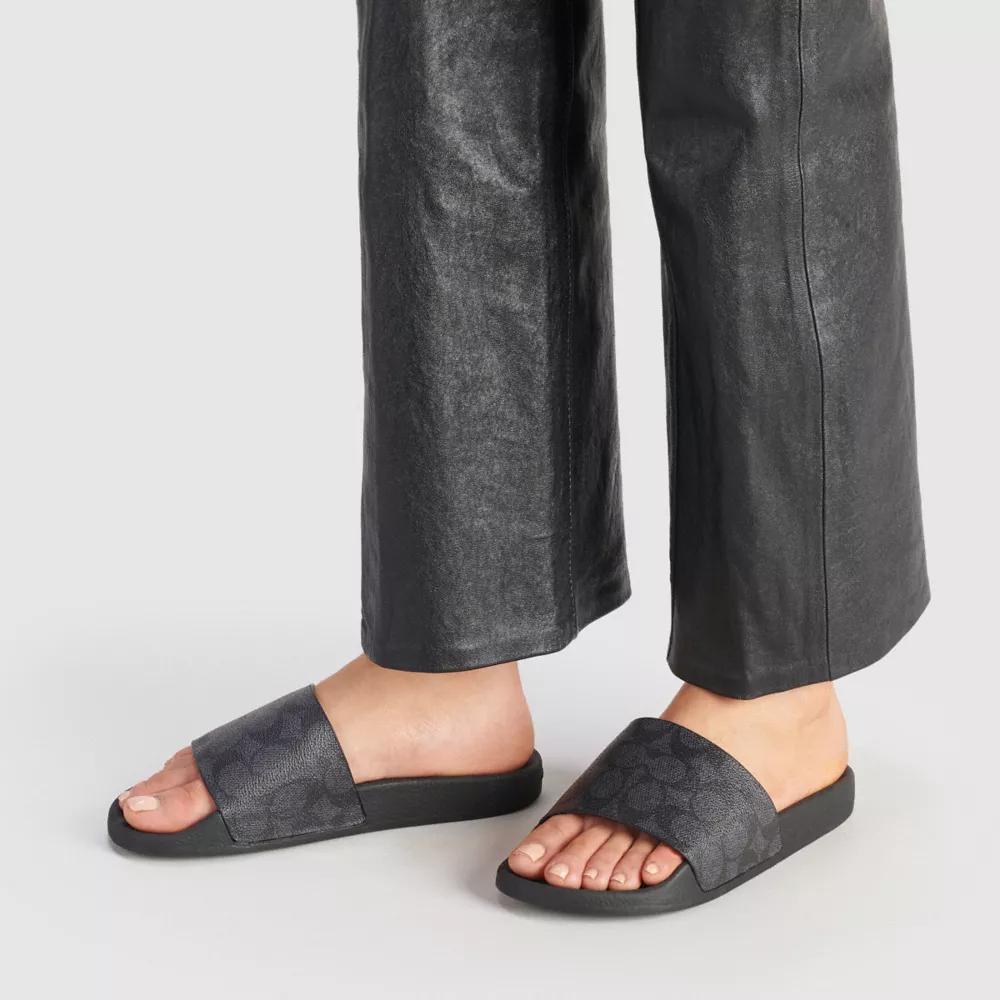 COACH Udele Logo Print Rubber Pool Slides Product Image