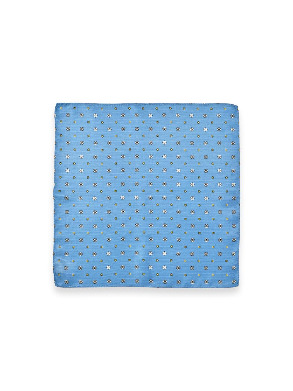 Floral Silk Pocket Square - Light Blue Product Image