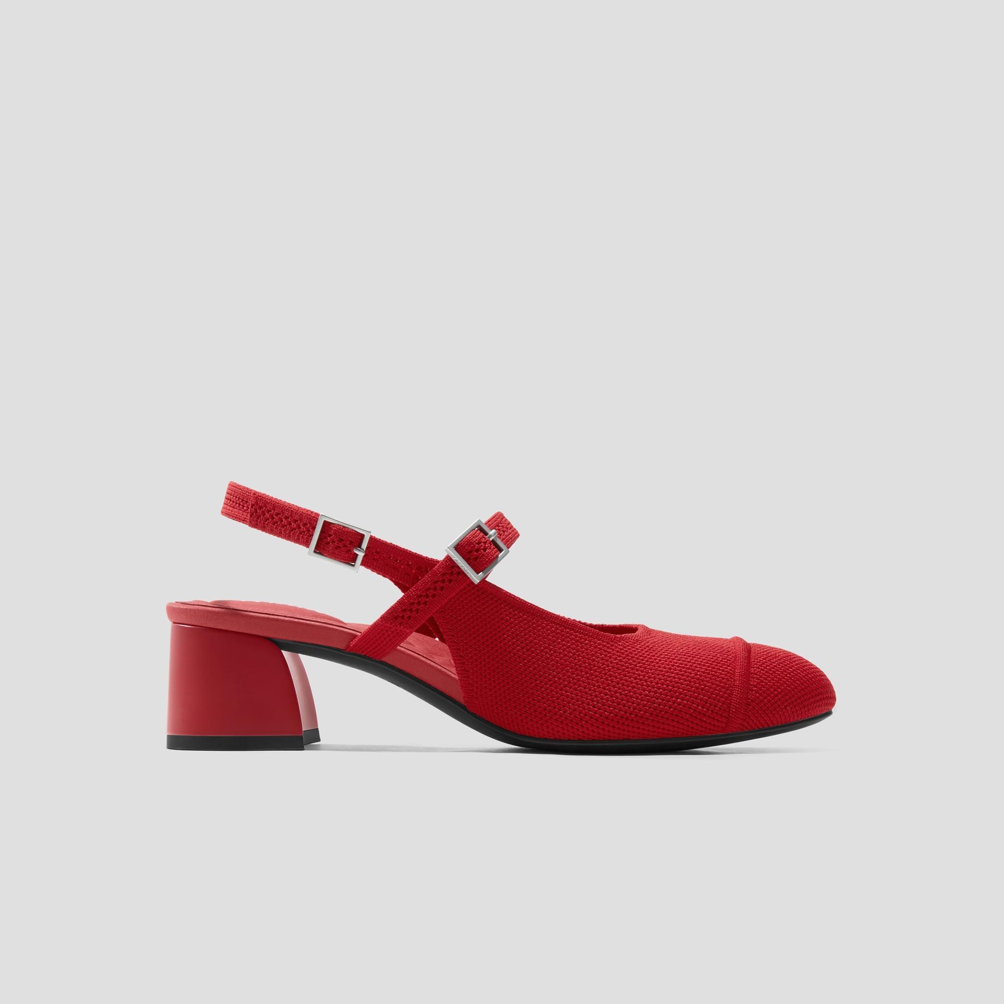 Almond-Toe Slingback Mary-Jane Sandals (Juliana) Product Image