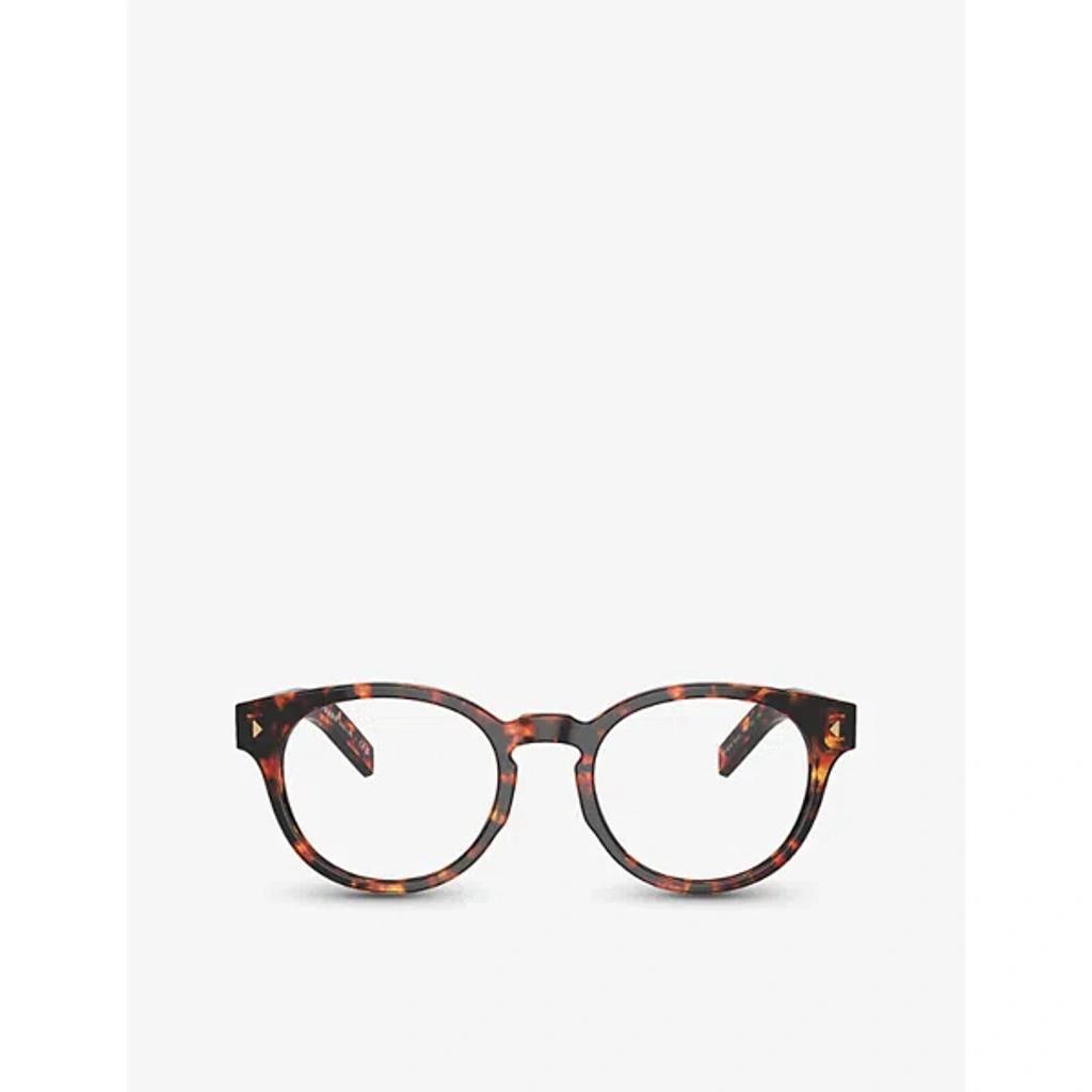 PRADA Womens  Pr A14v Phantos-frame Acetate Optical Glasses In Brown Product Image