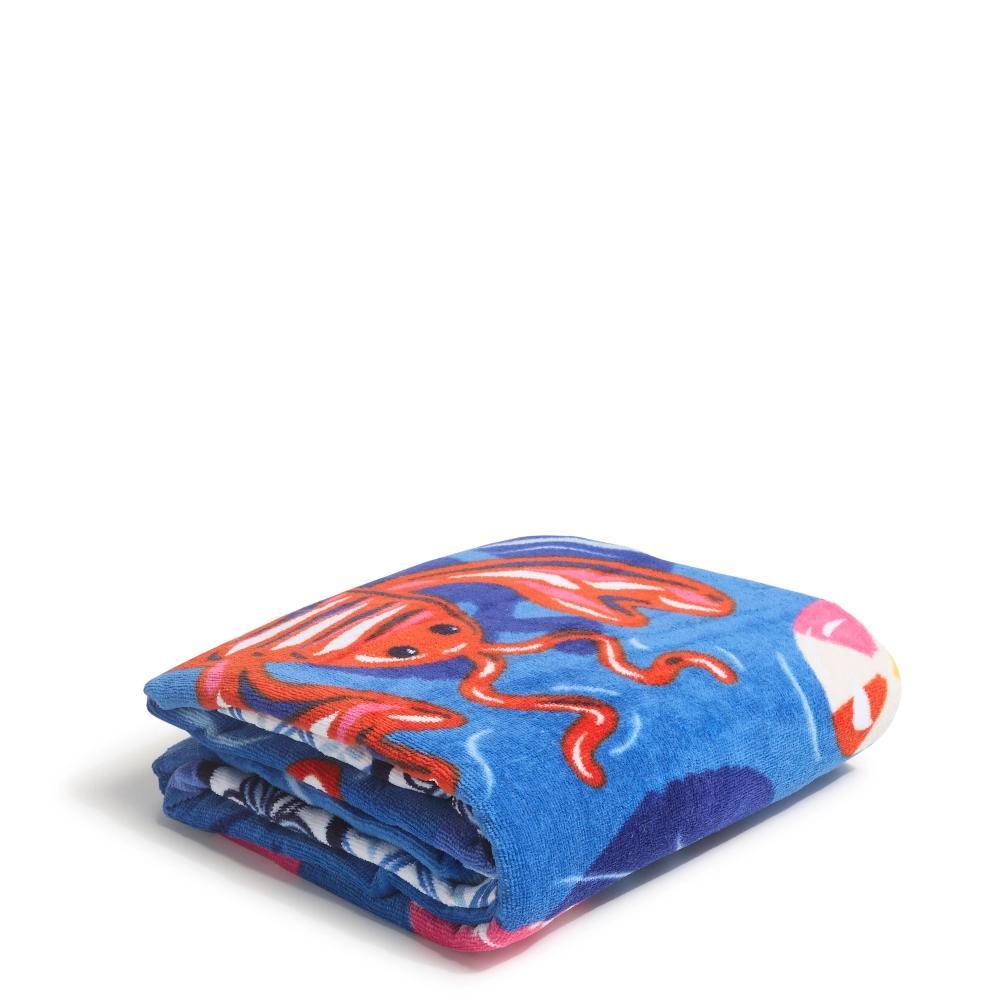 Vera Bradley Women's Outlet Cotton Looped Terry Outlet Essential Beach Towel Etched Floral Pool Blue Product Image