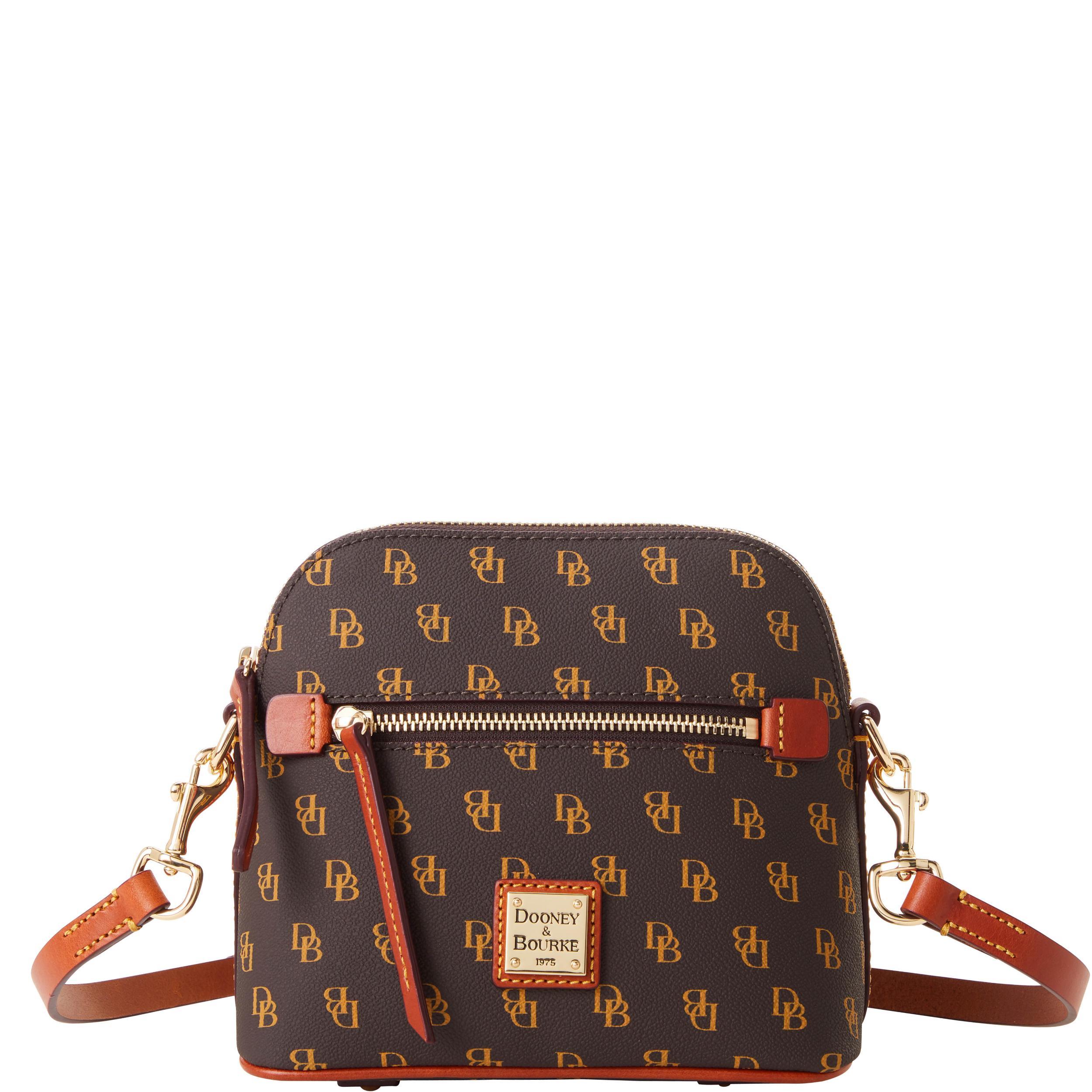 Dooney & Bourke Womens Gretta Domed Crossbody Coated Cotton Shoulder Bag in Ivy Product Image