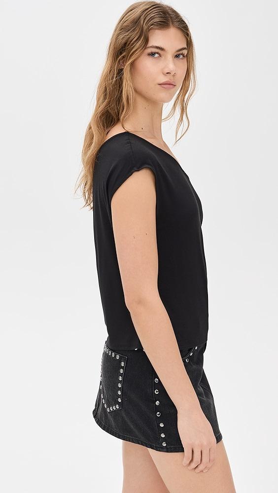 Good American Stretch Jersey Asymmetric Top | Shopbop Product Image