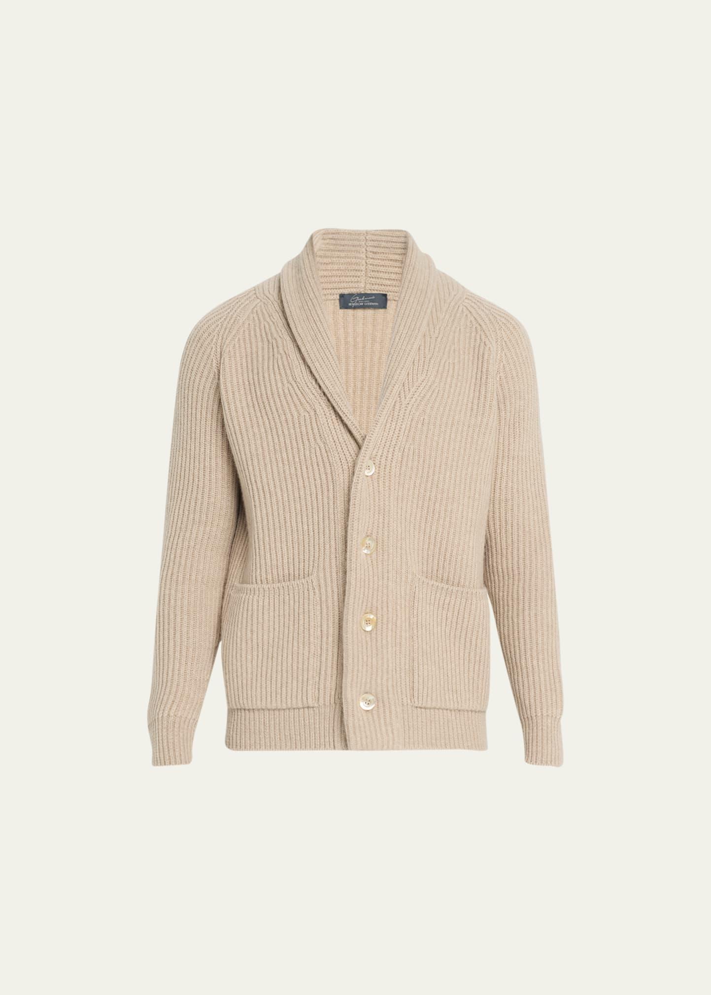 Mens Cashmere Chunky Knit Cardigan Product Image