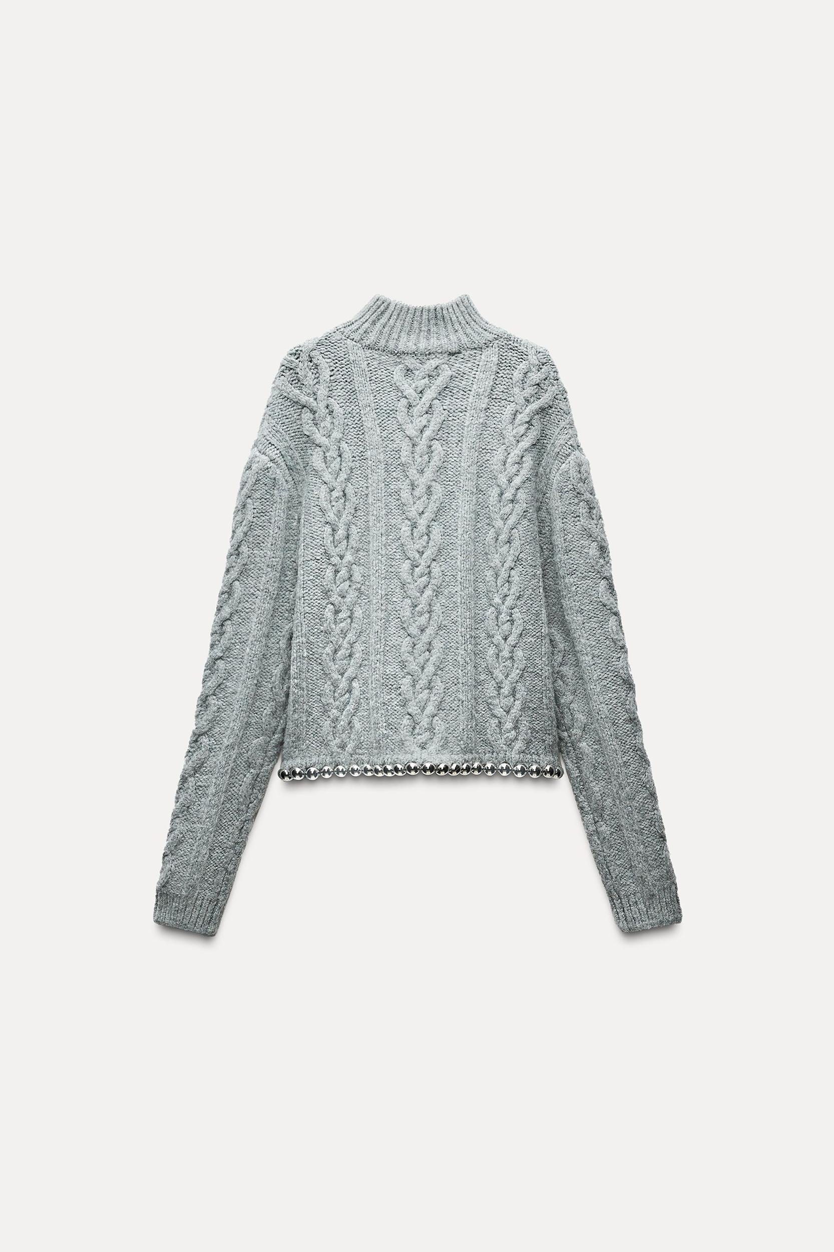 CABLE KNIT BOBBLE SWEATER Product Image
