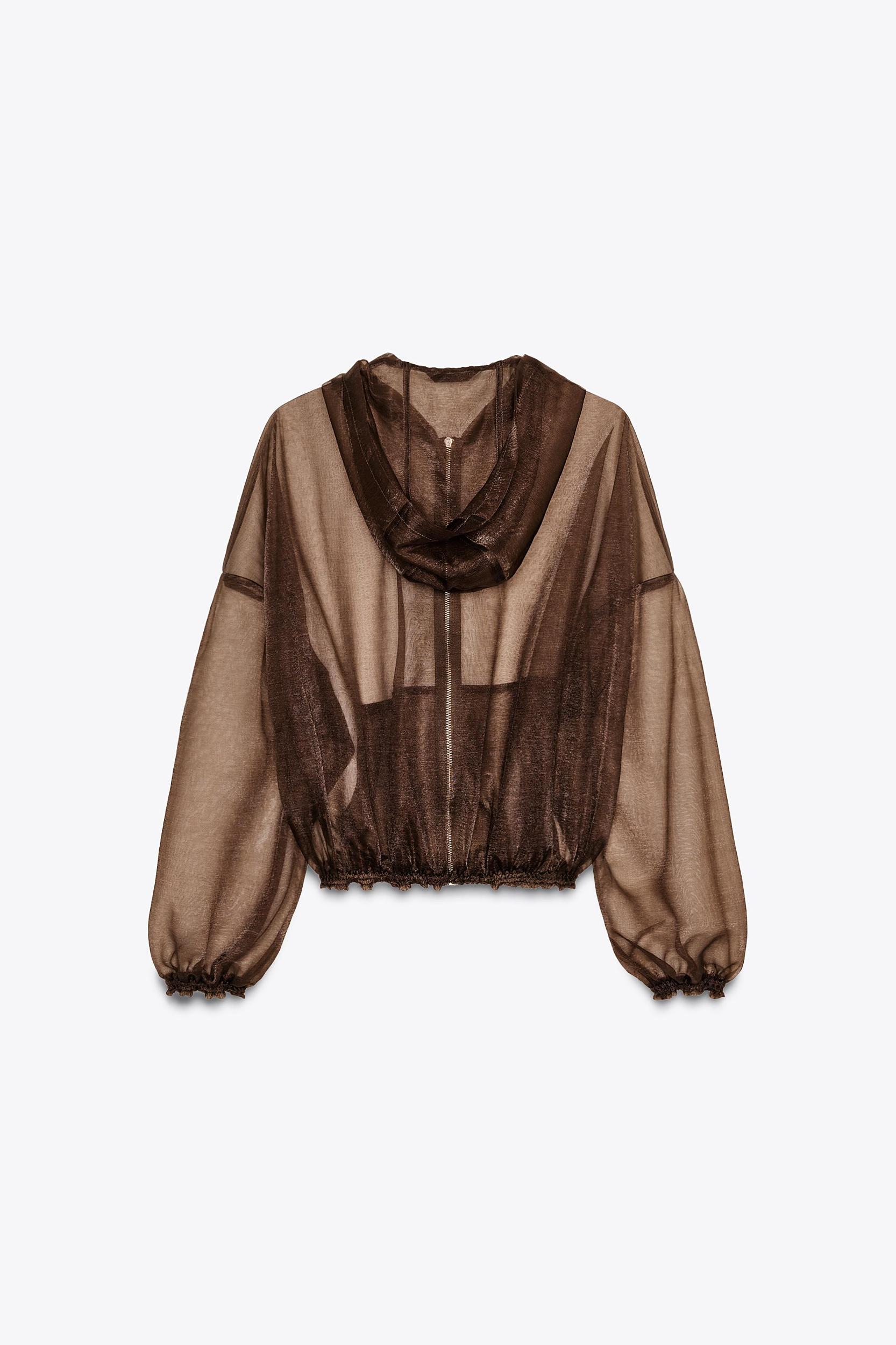 HOODED ORGANZA JACKET Product Image