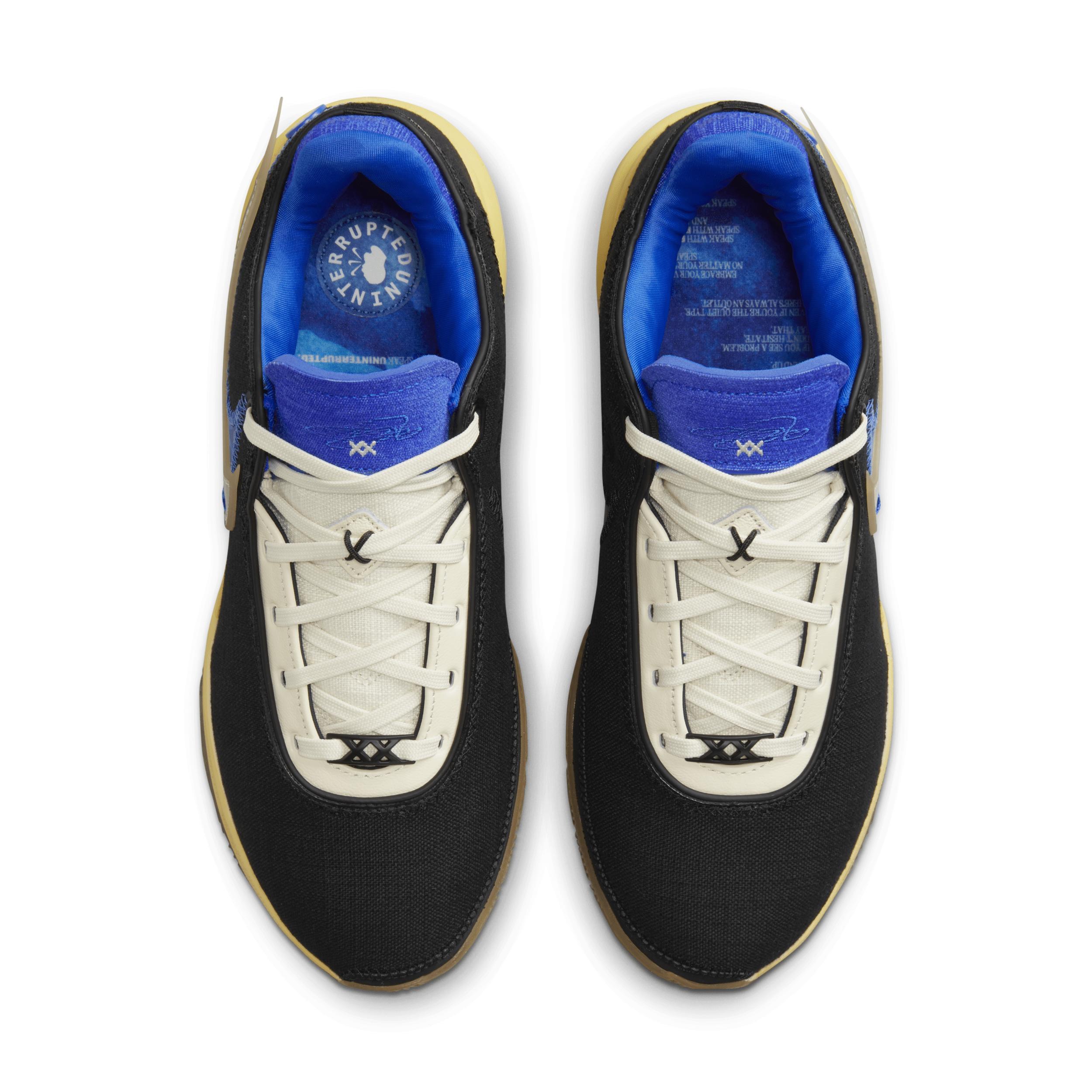 Nike Mens Lebron James Nike Lebron XX - Mens Basketball Shoes Black/White/Metallic Gold Product Image