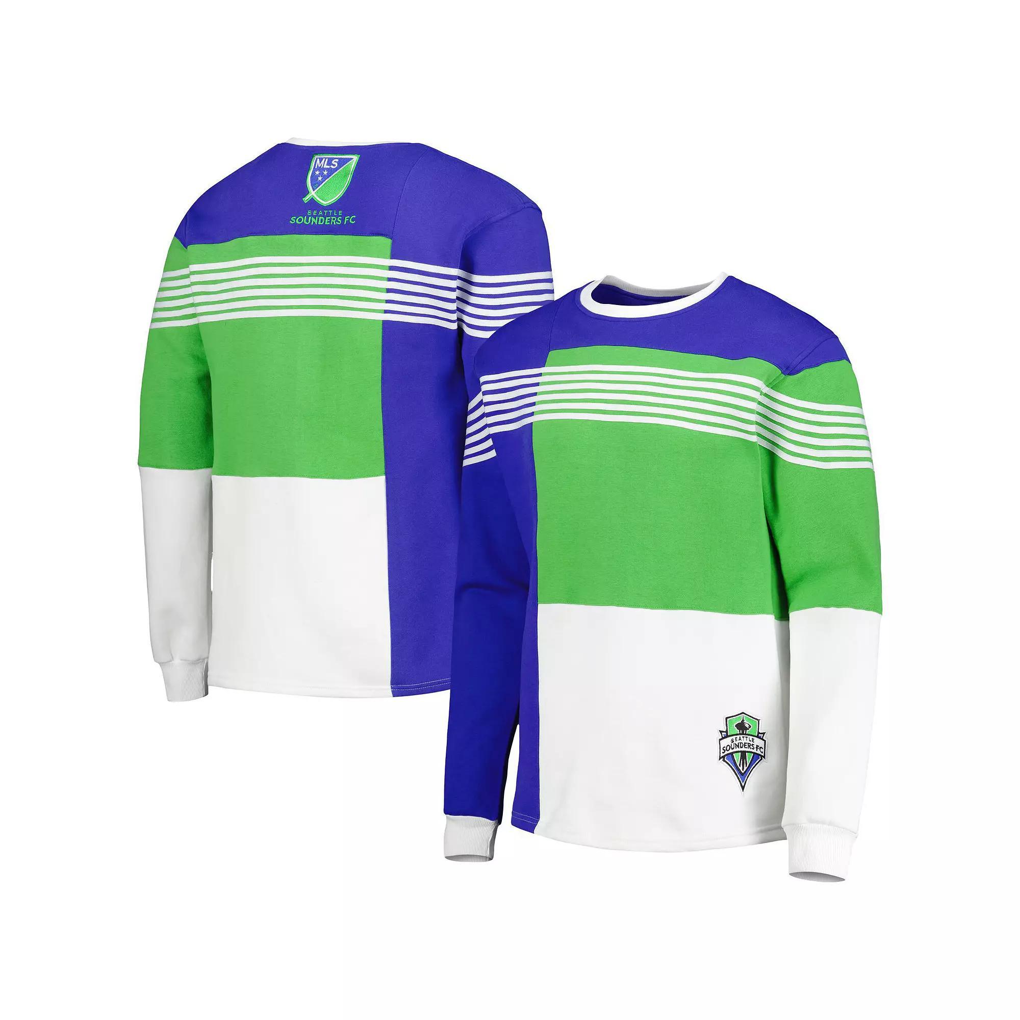 Men's Blue Seattle Sounders FC Logo Pullover Sweatshirt, Size: 2XL Product Image