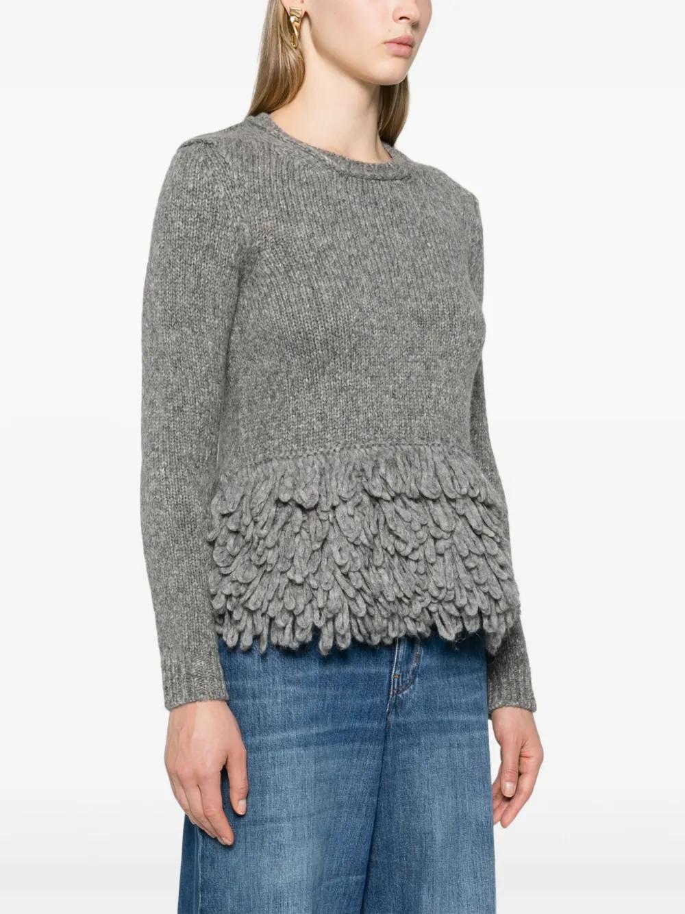 fringed crew neck jumper Product Image
