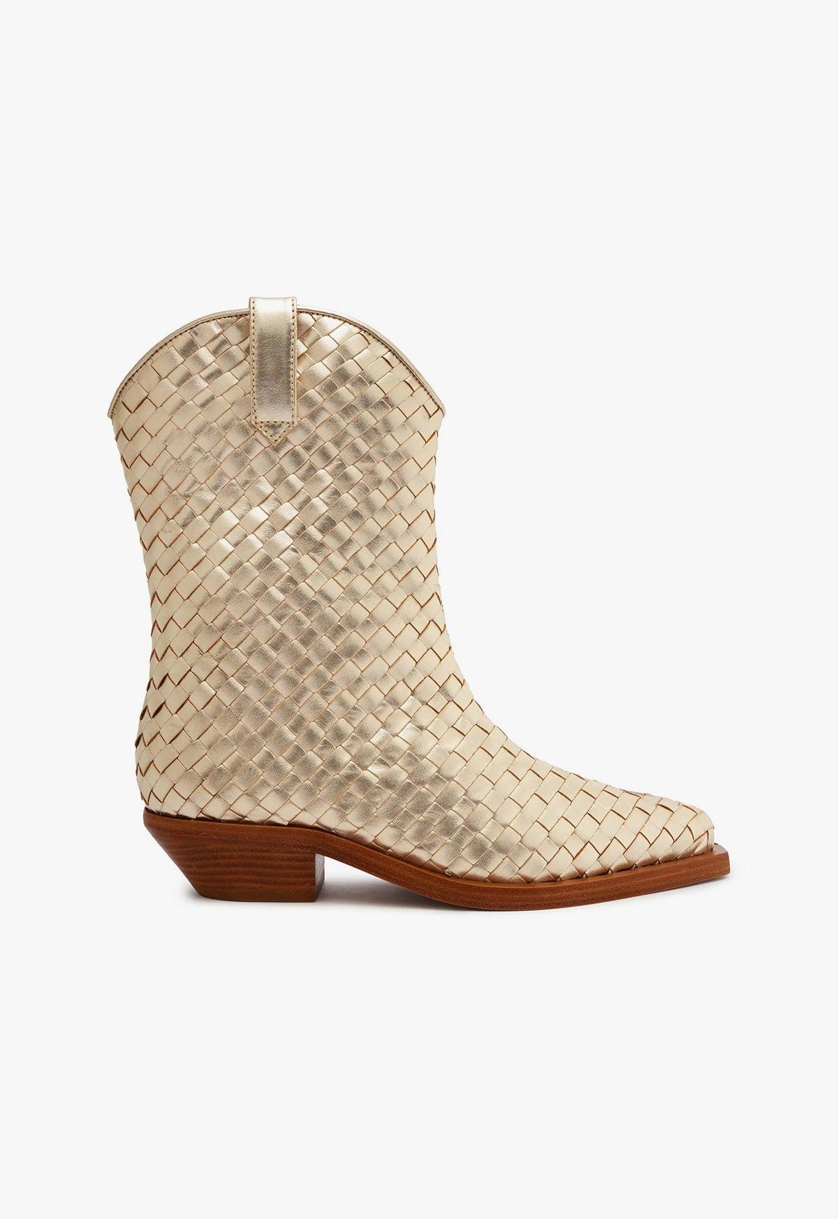 Cicera Woven Metallic Leather Bootie Product Image