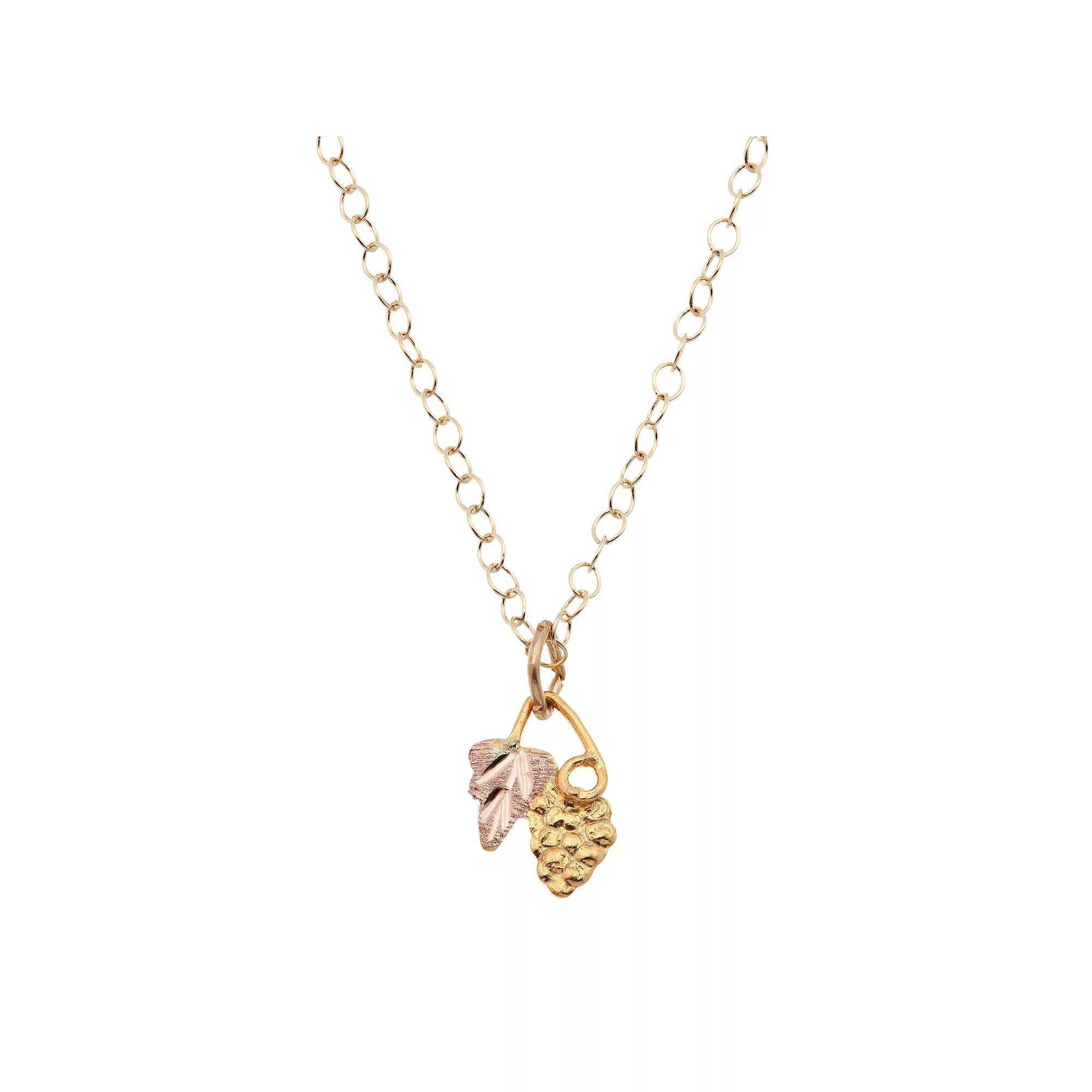 Black Hills Gold Two Tone Leaf Pendant Necklace, Women's, Size: 18", 10k Gold Product Image