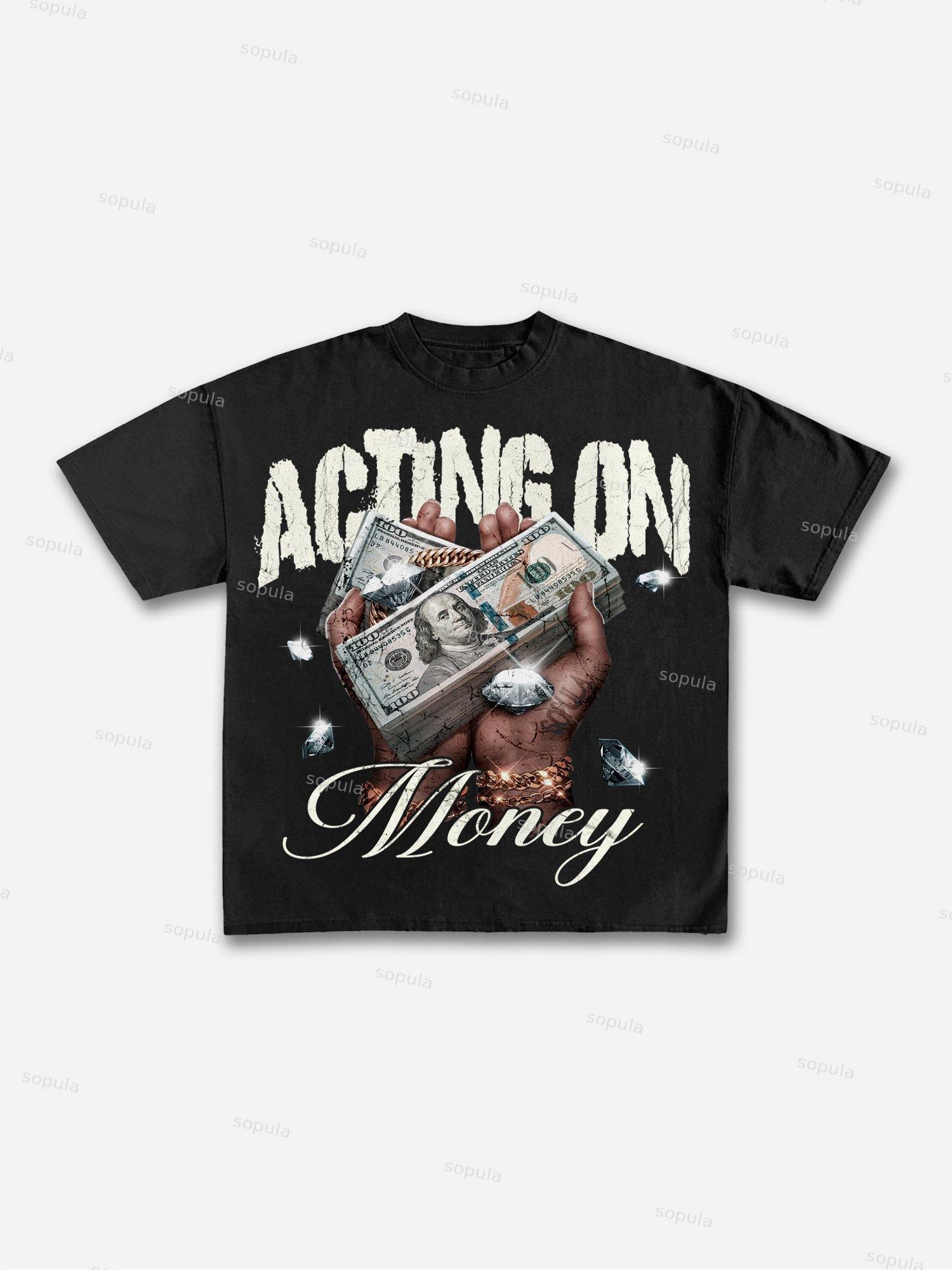 In God We Trust, In Cash We Move Vintage Graphic Cotton T-shirt Product Image