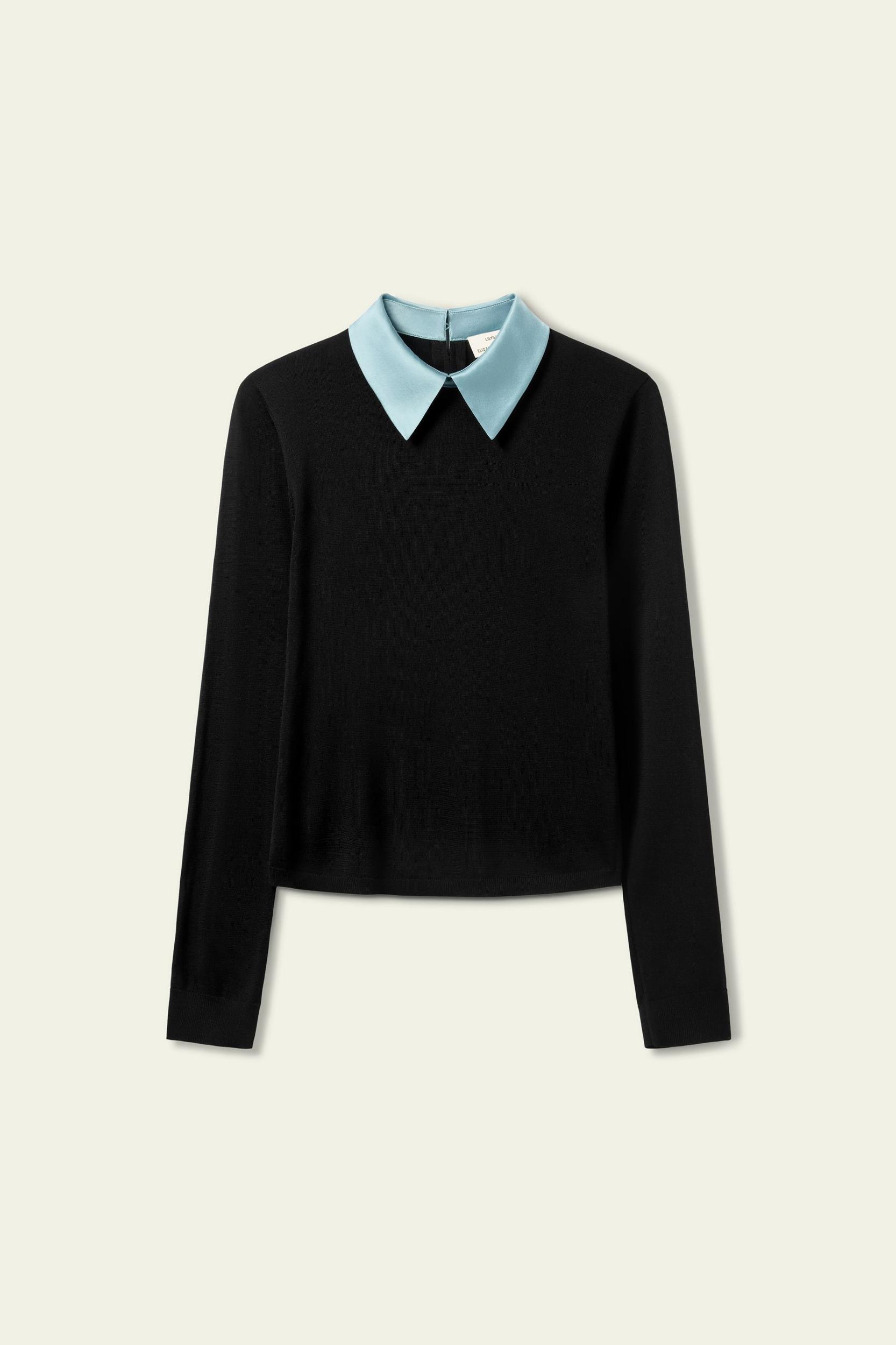 Elitist Silk Knitted Top with Collar Product Image