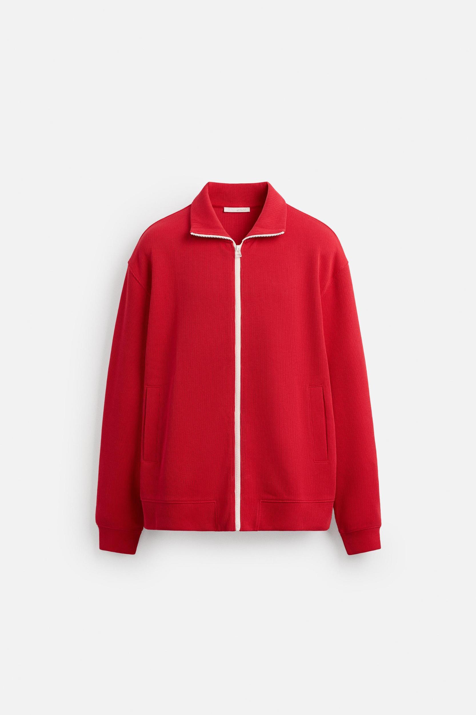 TEXTURED ZIP SWEATSHIRT Product Image