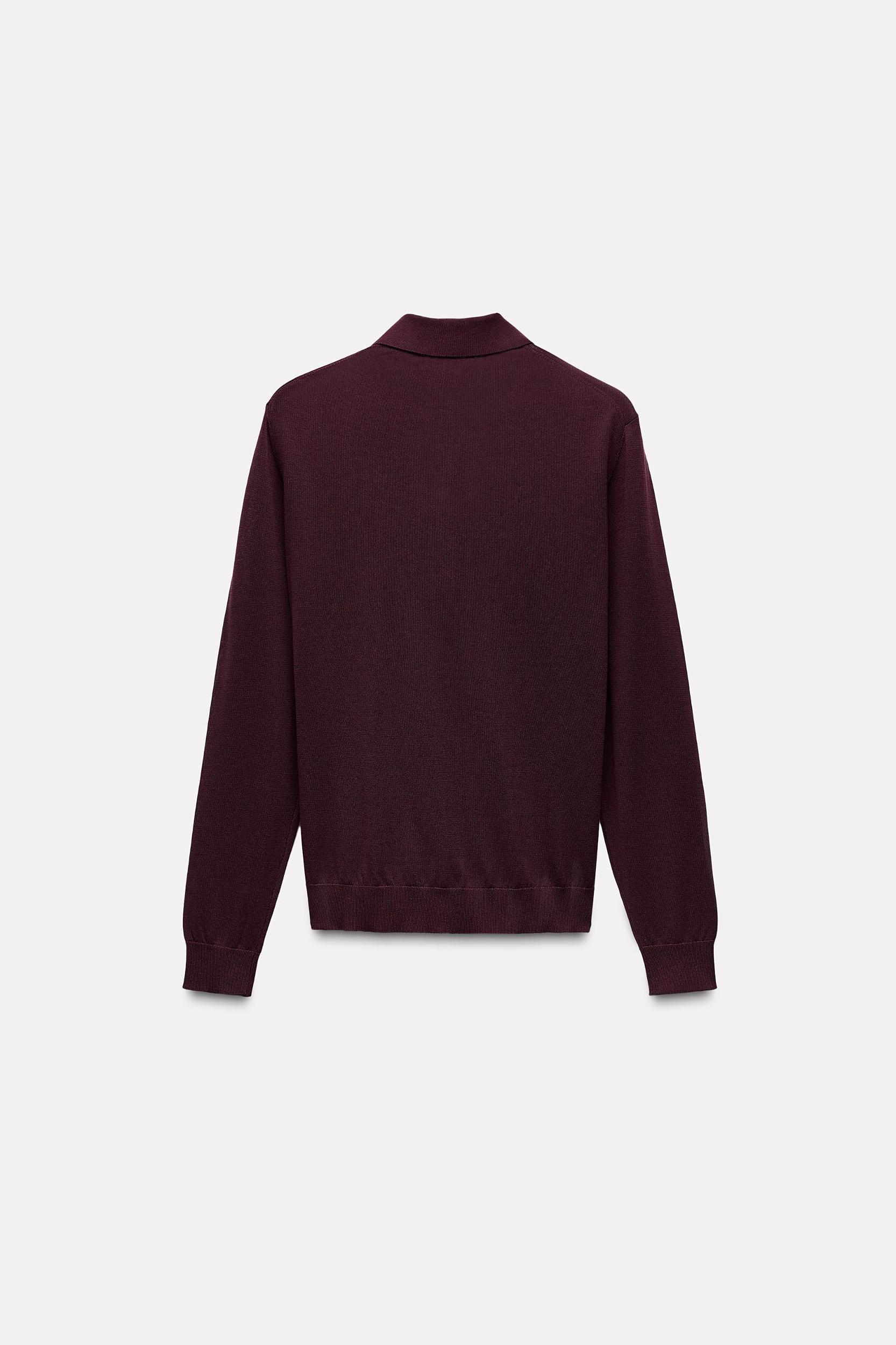 BUTTONED KNIT POLO TOP Product Image