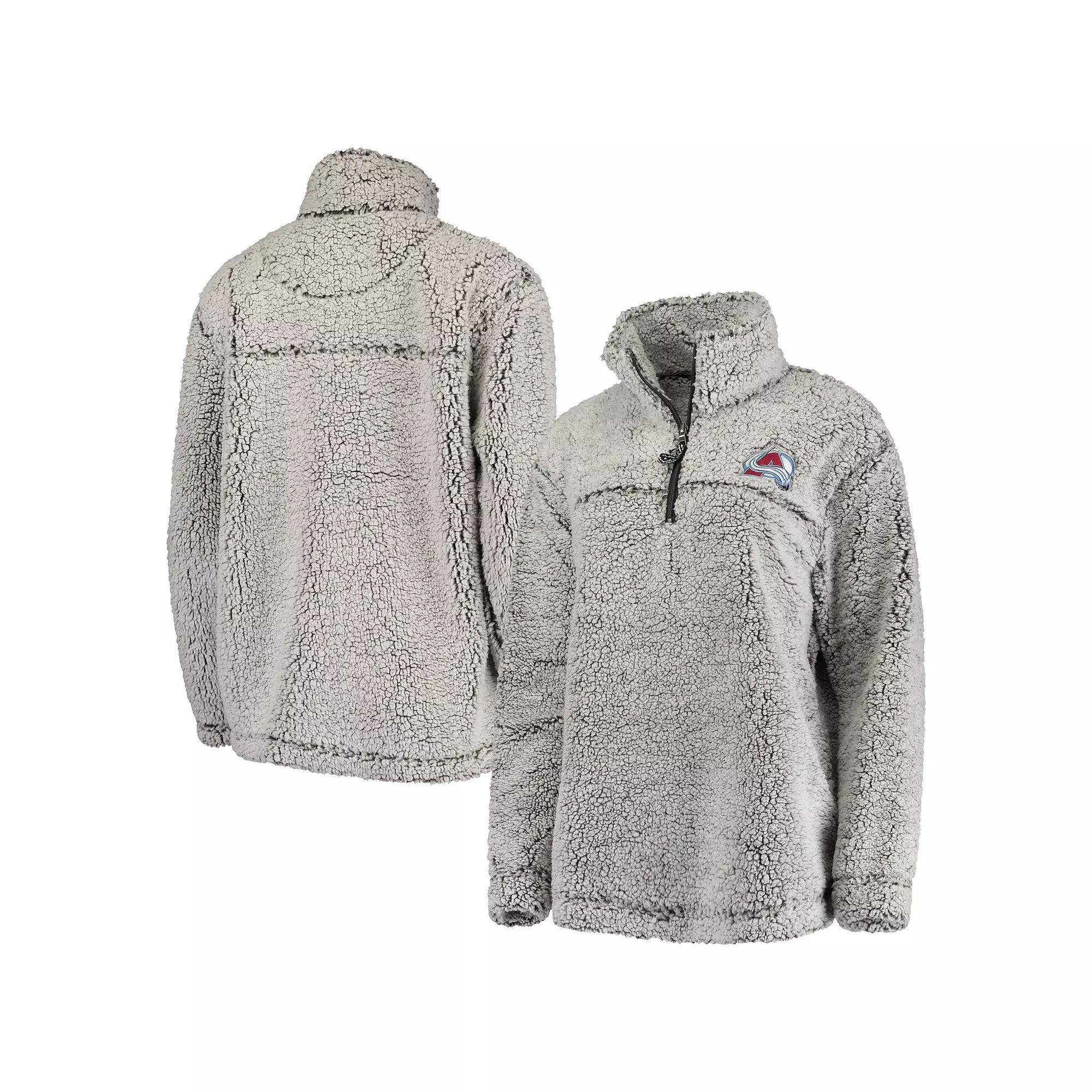 Women's G-III 4Her by Carl Banks Gray Colorado Avalanche Sherpa Quarter-Zip Pullover Jacket, Size: XL, Grey Product Image
