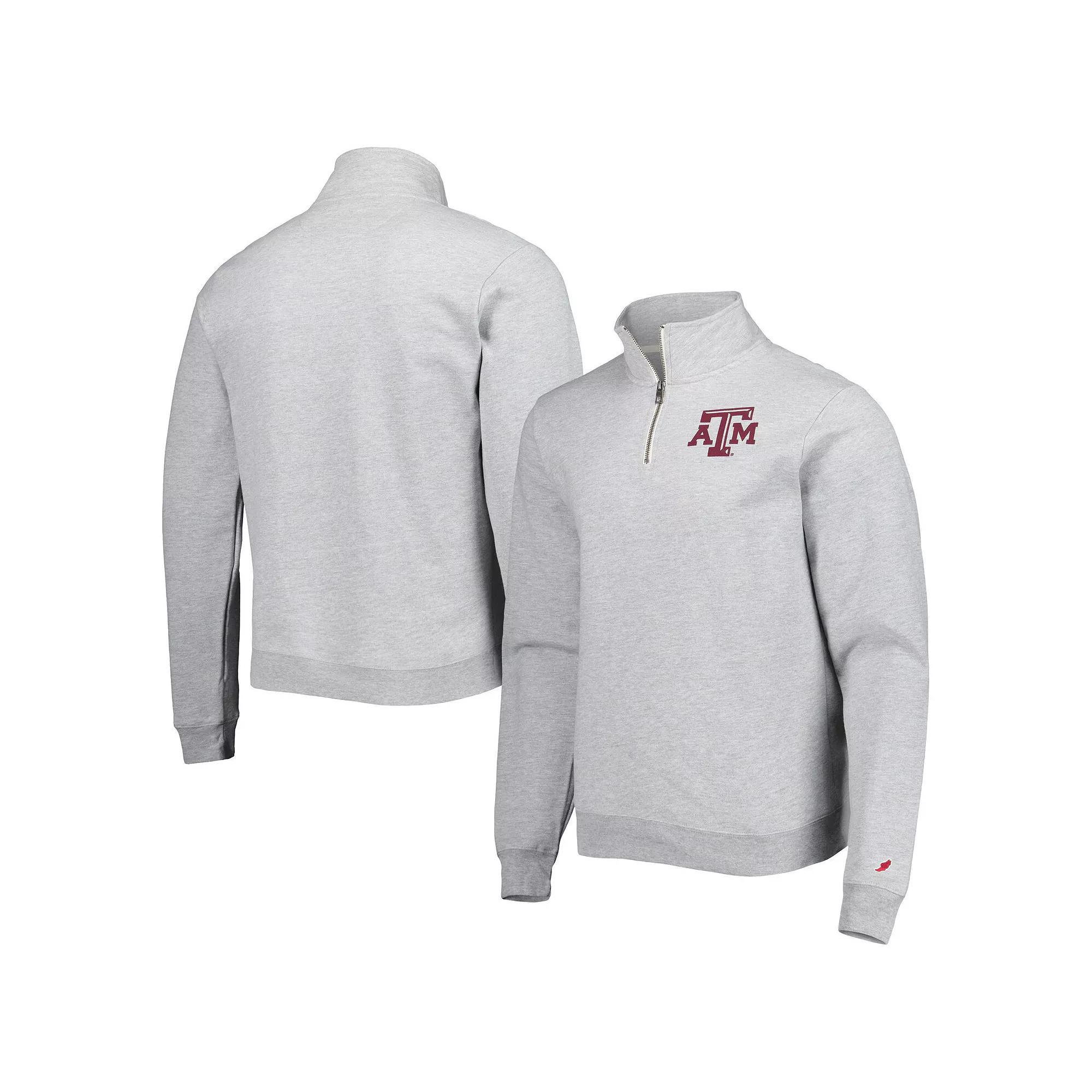 Mens League Collegiate Wear Gray Texas A&M Aggies Stack Essential Lightweight Fleece Quarter-Zip Sweatshirt Product Image