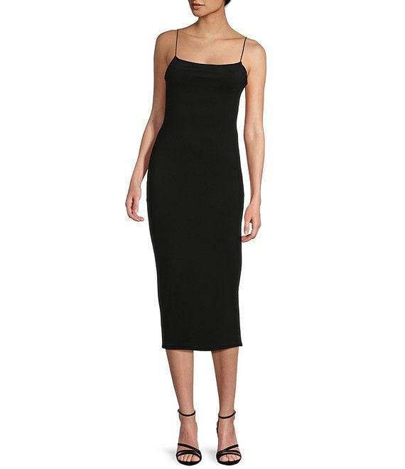 Midnight Doll Scoop Neck Midi Knit Bodycon Dress Product Image