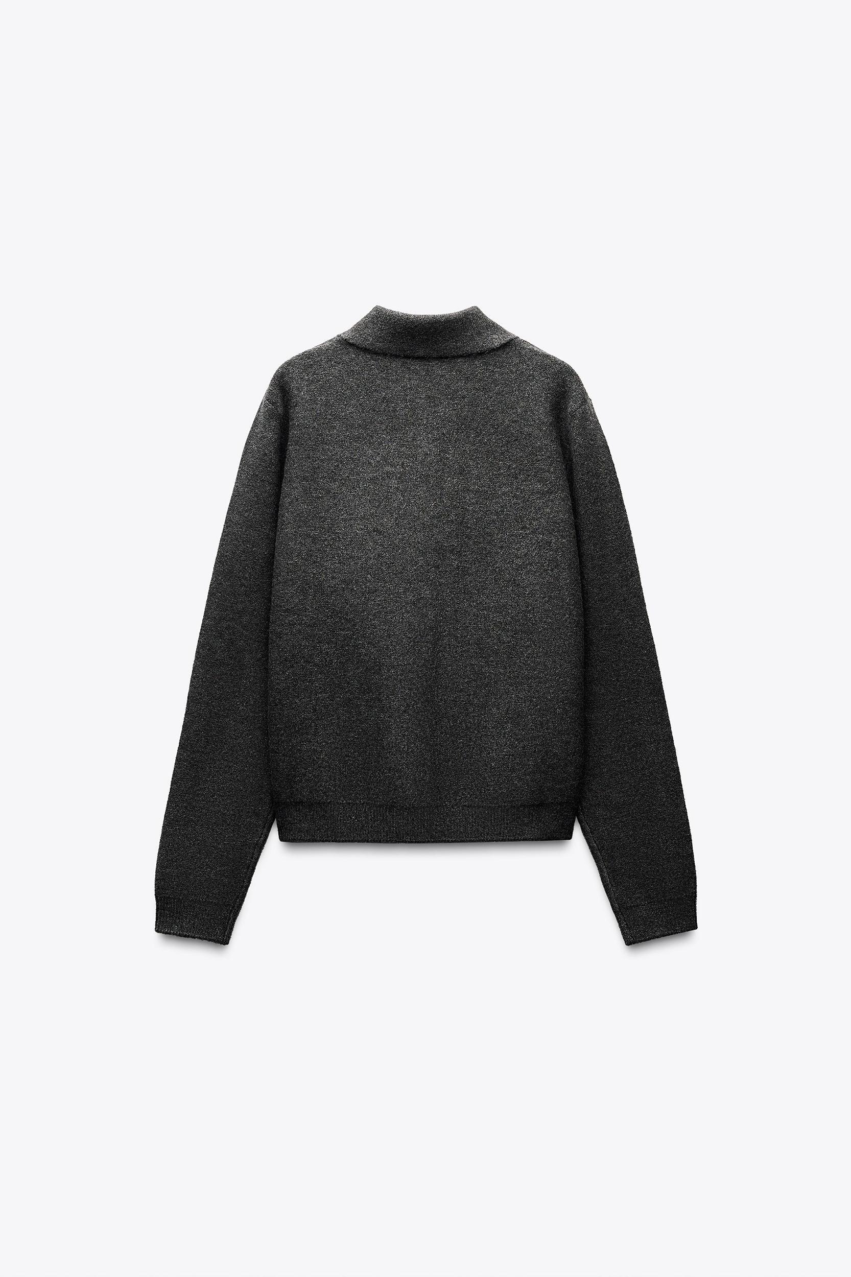 BASIC POLO COLLAR KNIT CARDIGAN Product Image
