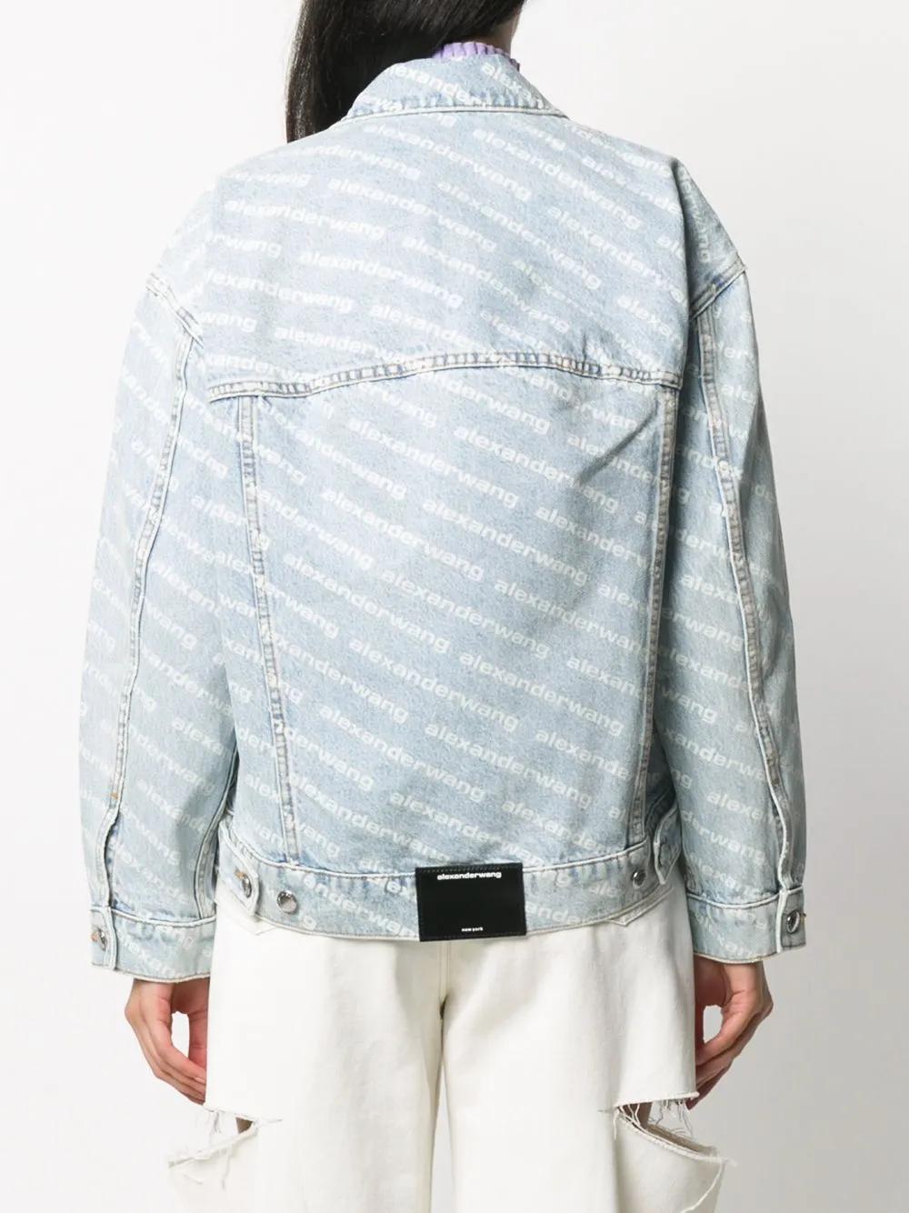 Falling Back logo-print denim jacket Product Image