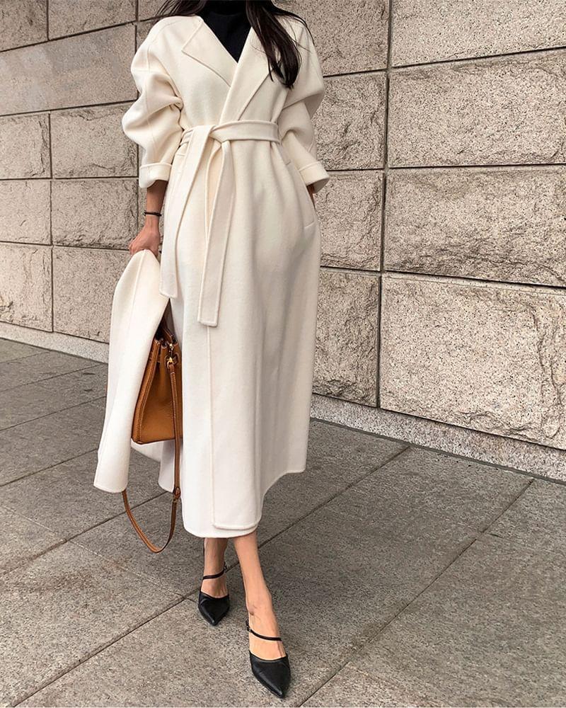 Plain Tie-Front Coat Product Image