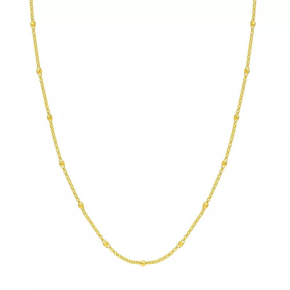 14k Gold Textured Bead Station Necklace, Women's, Size: 18" Product Image