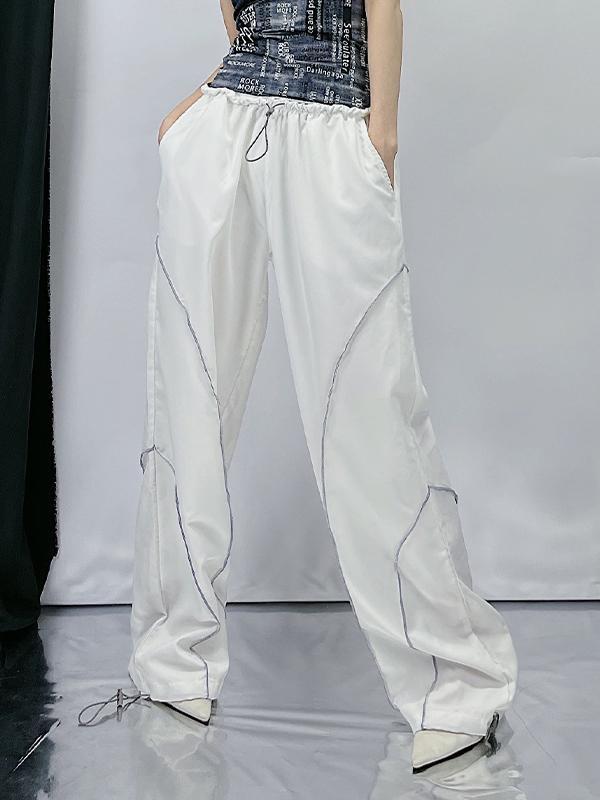 Pintuck Detail Straight Leg Pants Product Image