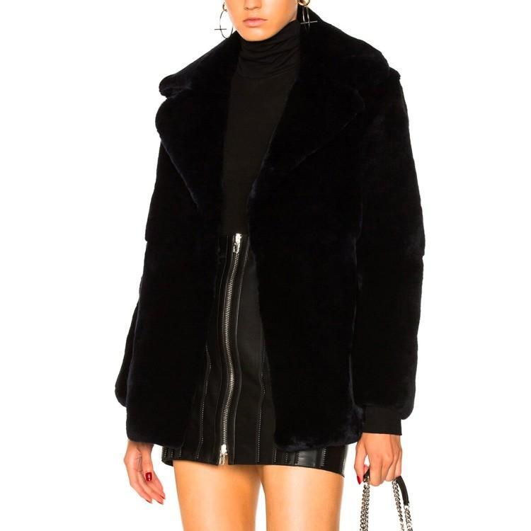 ALBERTA FERRETTI Friday Rabbit Fur Jacket In Blue Product Image