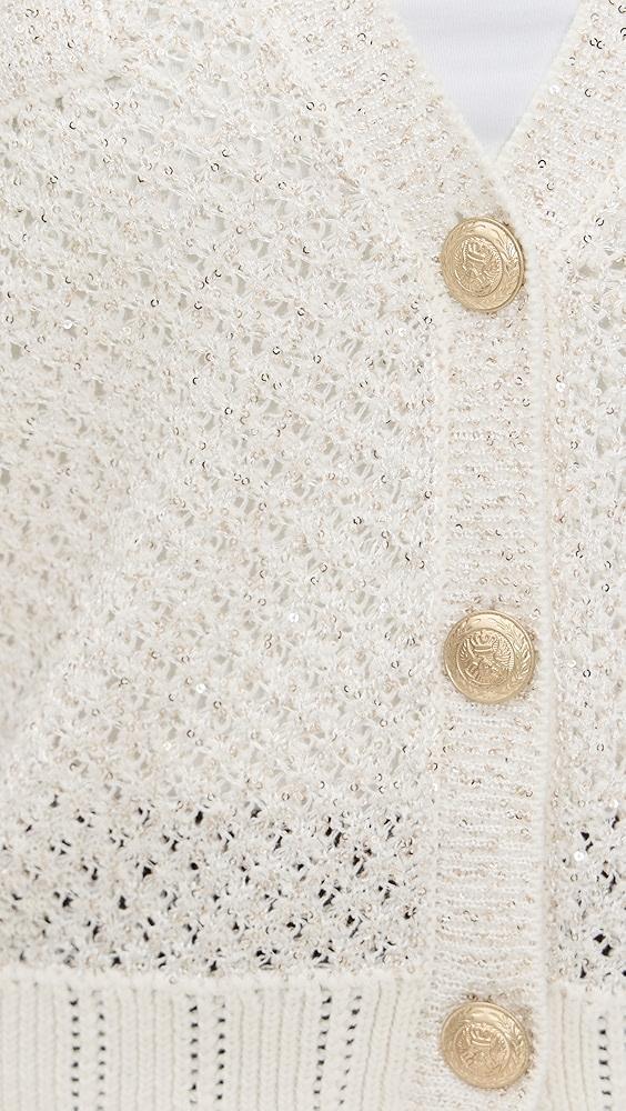 L'AGENCE Blanca Sequin Crop Cardigan | Shopbop Product Image