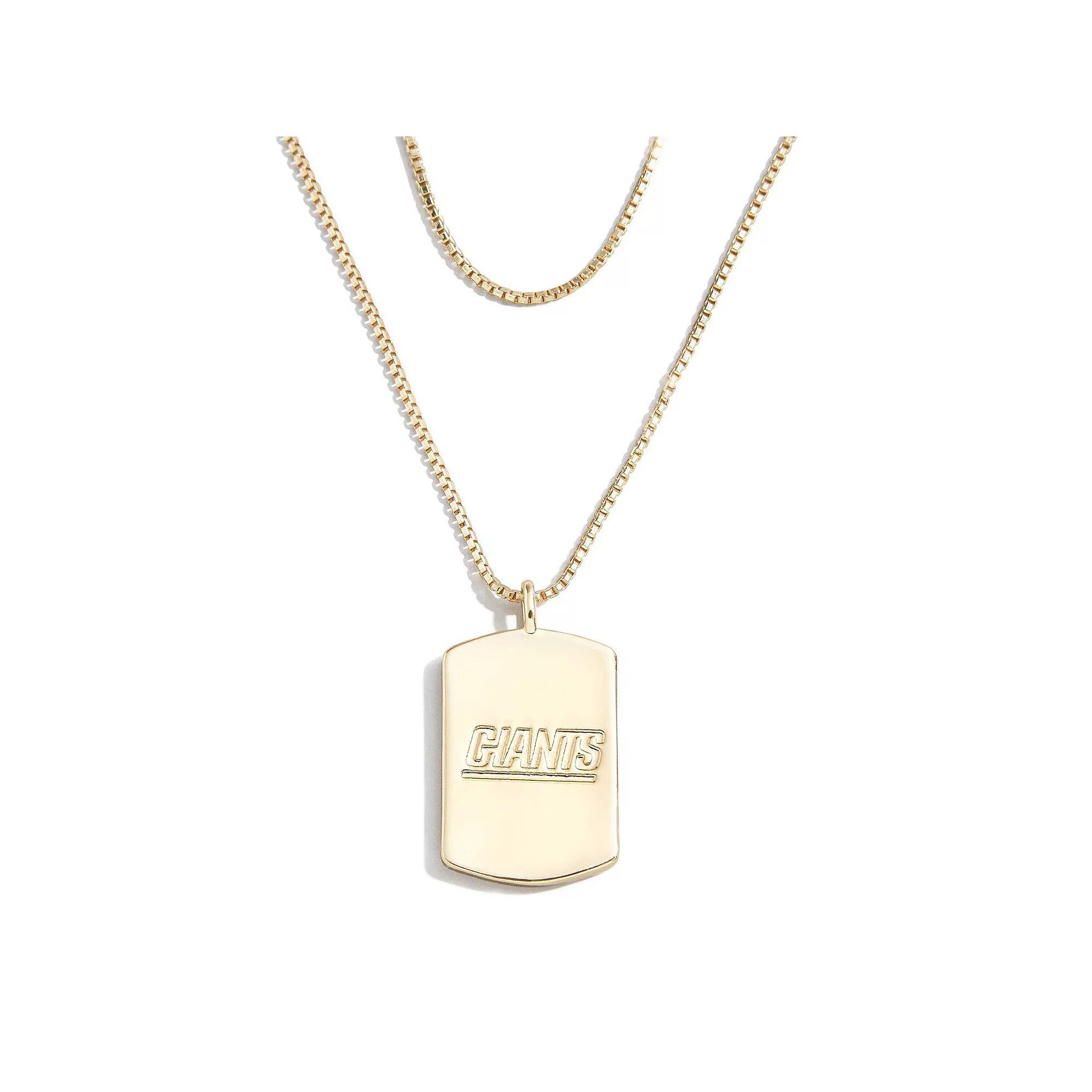 WEAR by Erin Andrews x Baublebar New York Giants Gold Dog Tag Necklace, Women's Product Image