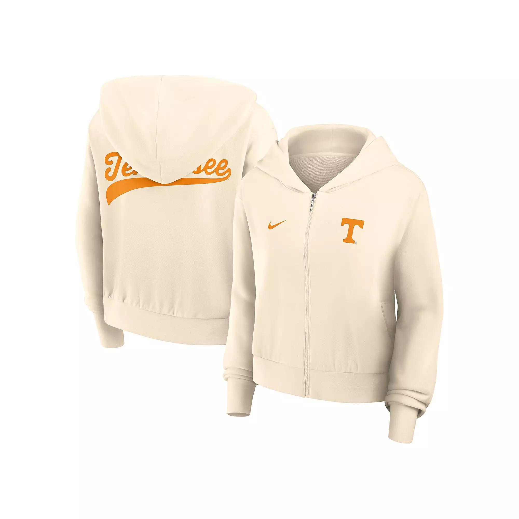 Women's Nike Cream Tennessee Volunteers Chill Midi Full-Zip Hoodie, Size: XS, Beige Product Image