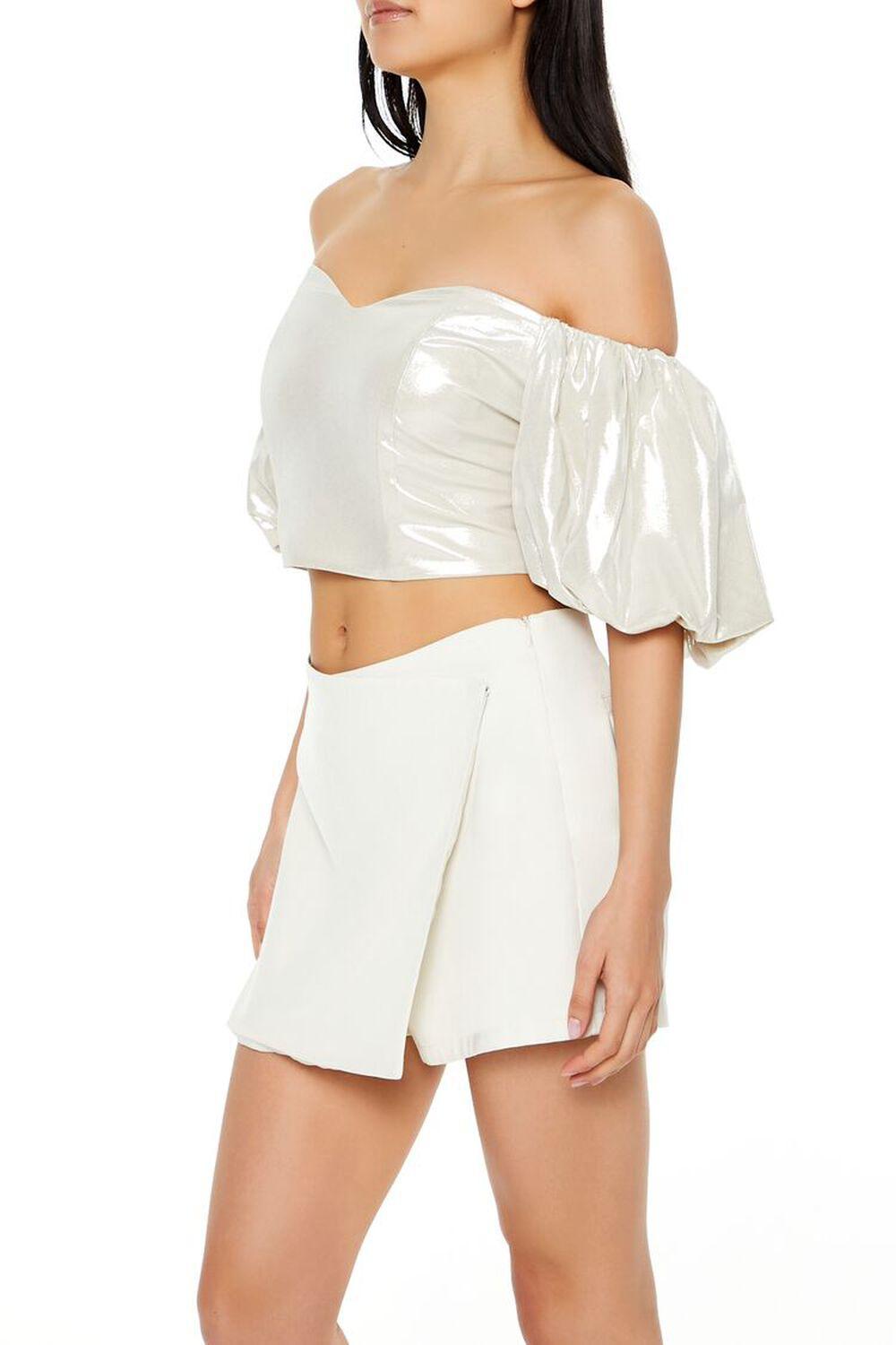 Glitter Off-the-Shoulder Crop Top | Forever 21 Product Image