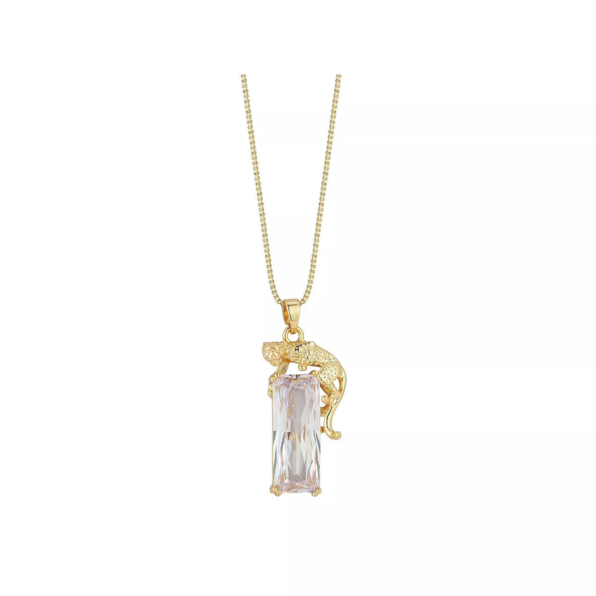 WINX Gold Tone Cubic Zirconia Tiger Pendant Necklace, Women's, Size: 19" Product Image