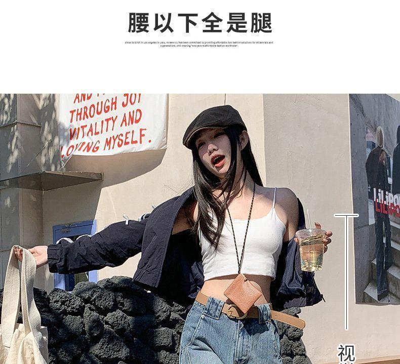 High Waist Washed Wide Leg Jeans (Various Designs) Product Image
