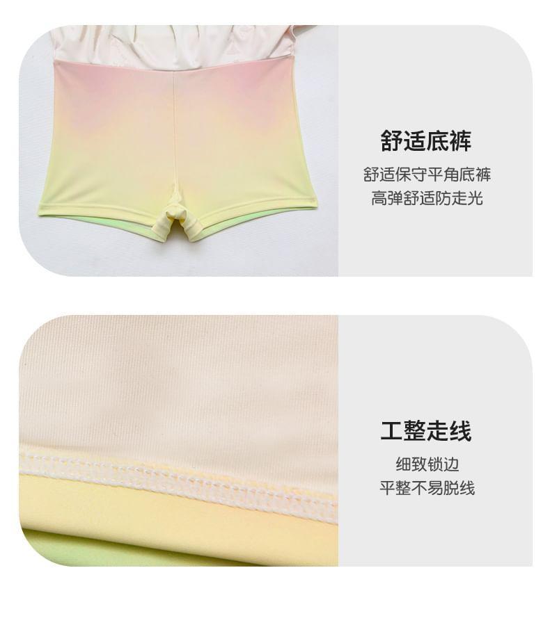Set: Gradient Bikini Top + Swim Skirt + Jacket Product Image