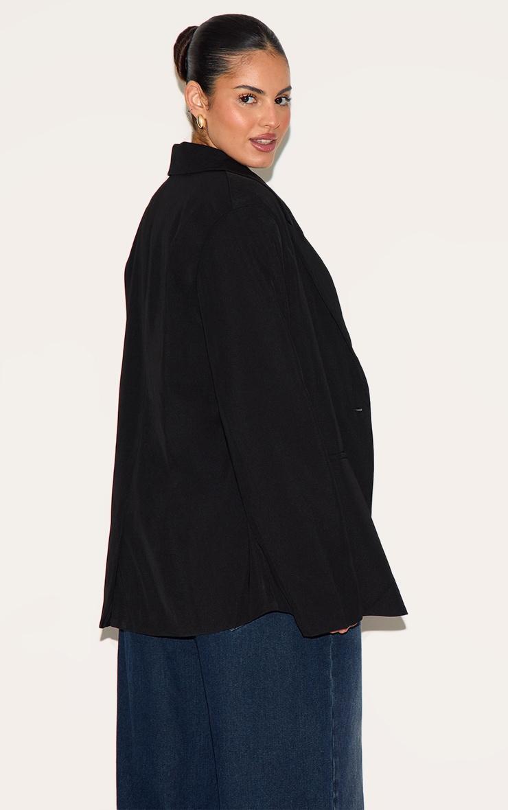 Plus Extreme Black Oversized Exaggerated Collar Blazer Product Image