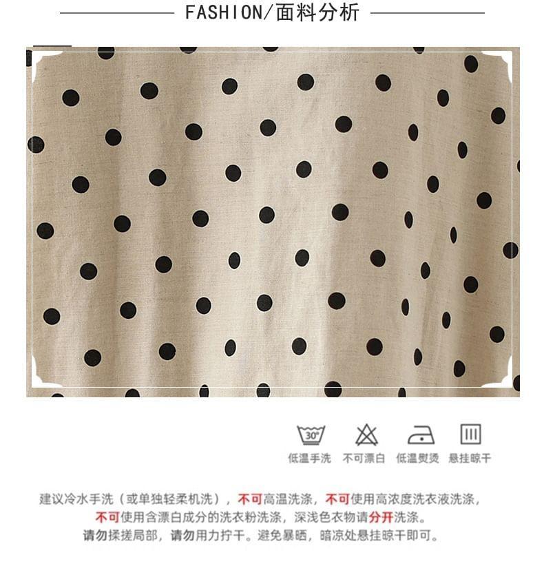 Round Neck Dotted Padded Frog Button Jacket Product Image