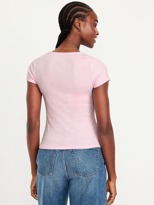 Ribbed Square-Neck T-Shirt Product Image