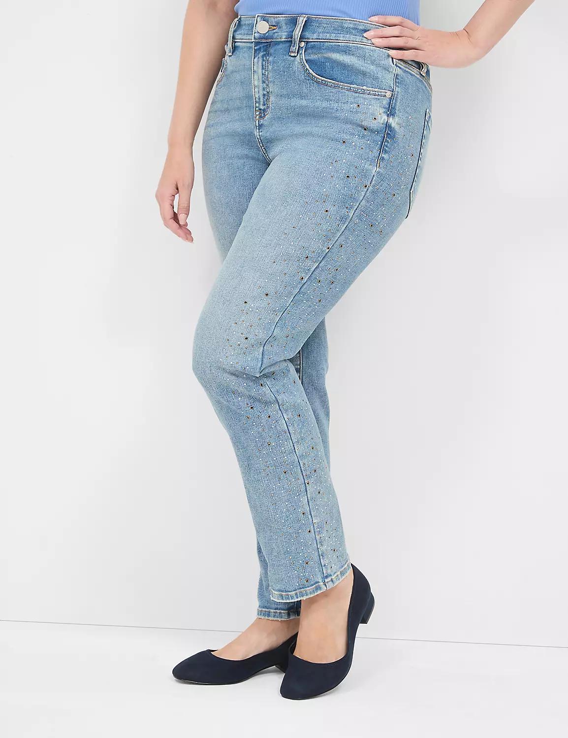 Signature Fit Straight Jean With Rhinestones Product Image