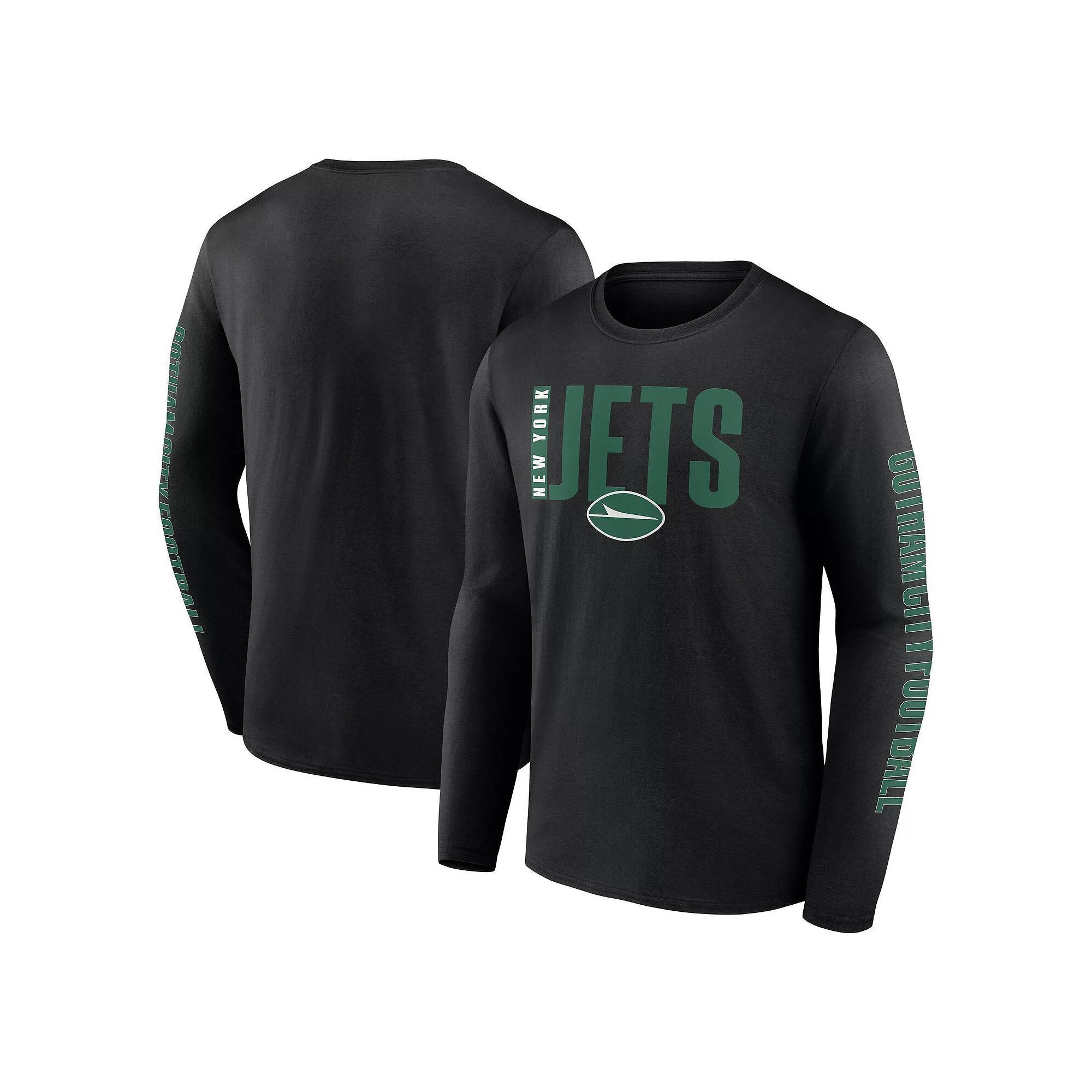 Men's Fanatics  Black New York Jets Big & Tall Vision Long Sleeve T-Shirt, Size: 2XB Product Image