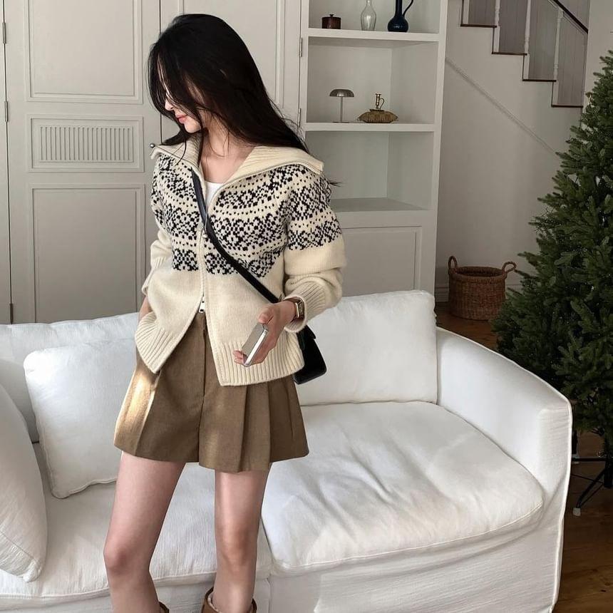 Patterned Zip Cardigan Product Image